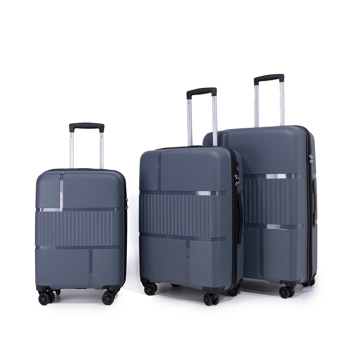 Maleta trolley cabina polipropileno 55,4cm 2,6kg El Corte Inglés Gris-3