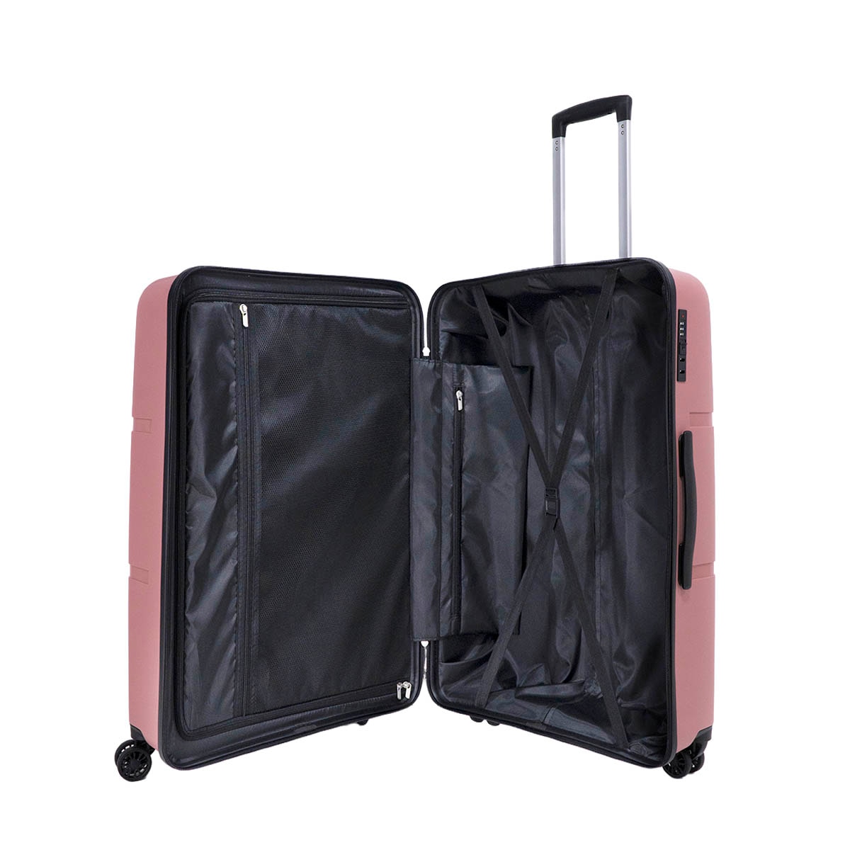 Maleta trolley mediana polipropileno 65cm 6,5kg Rosa-2