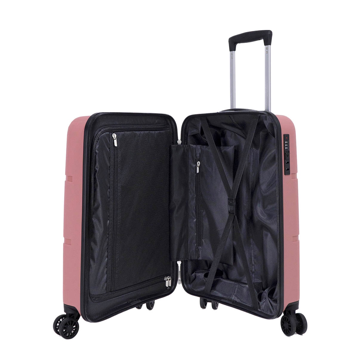 Maleta trolley grande polipropileno 76cm 4,5kg Rosa-2