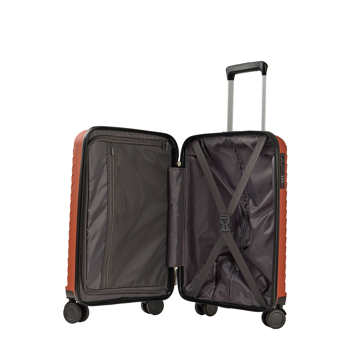 Maleta trolley cabina polipropileno 55cm 2,7kg Naranja-2