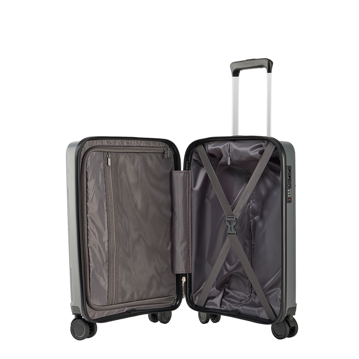 Maleta trolley cabina polipropileno 55cm 2,6kg Gris-2