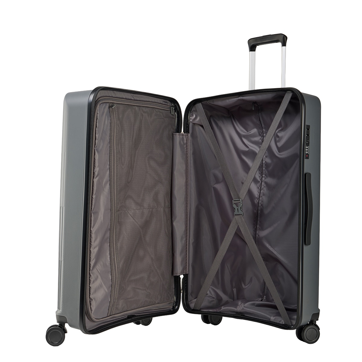 Maleta trolley grande polipropileno 76cm 4,3kg Gris-2