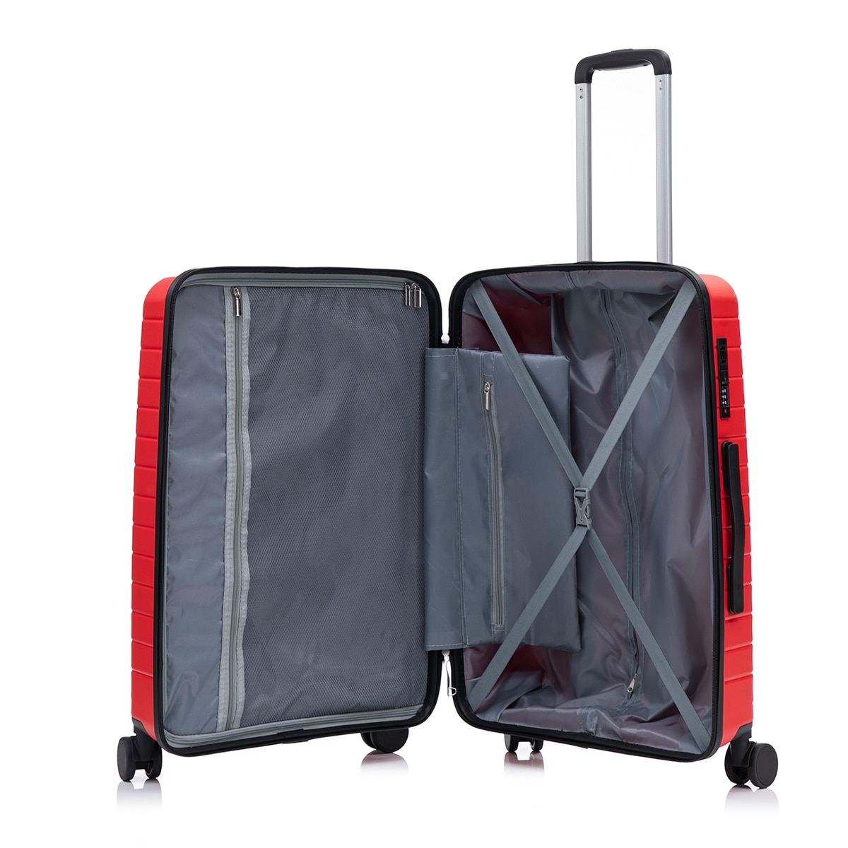 Maleta trolley cabina polipropileno 55cm 2,6kg Rojo-2