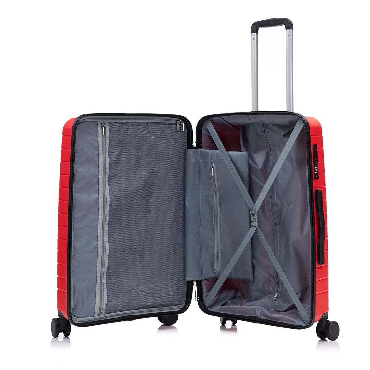 Maleta trolley mediana polipropileno 67cm 3,3kg Rojo-2