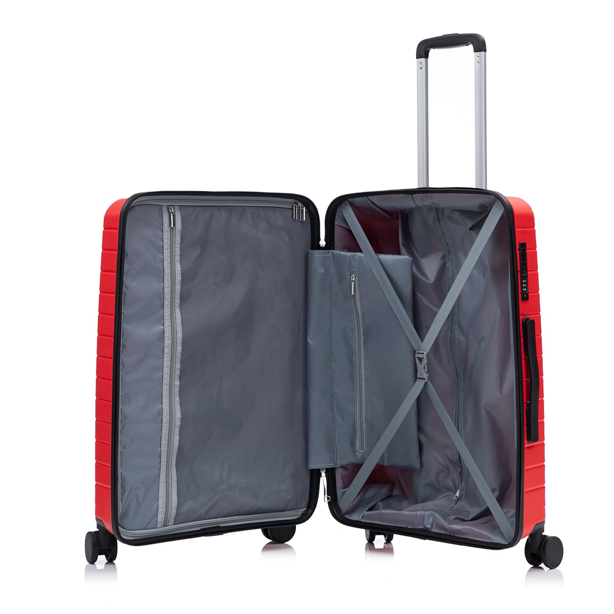 Maleta trolley grande polipropileno 77cm 4,2kg Rojo-2