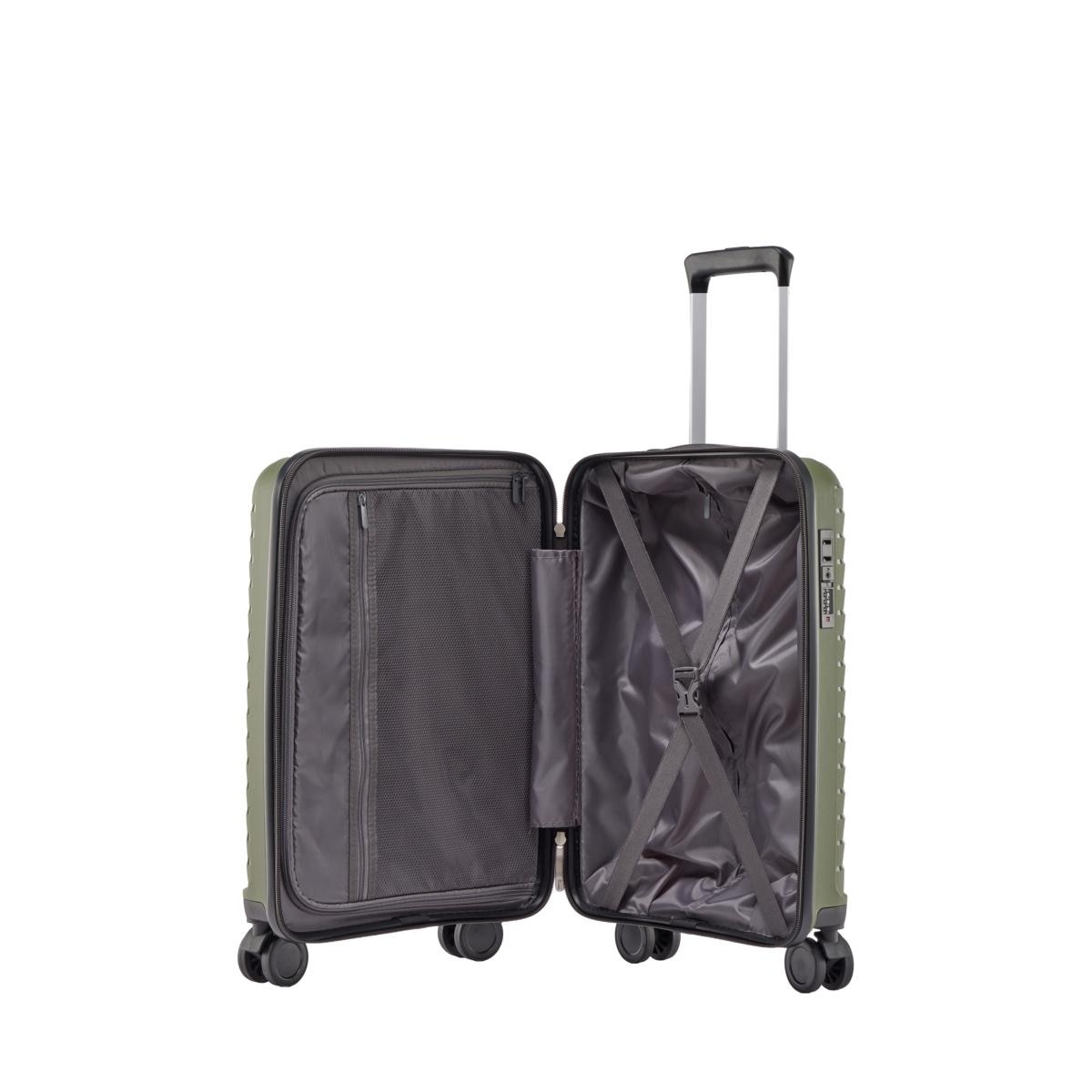 Maleta trolley cabina polipropileno 55cm 2,7kg Verde militar-2