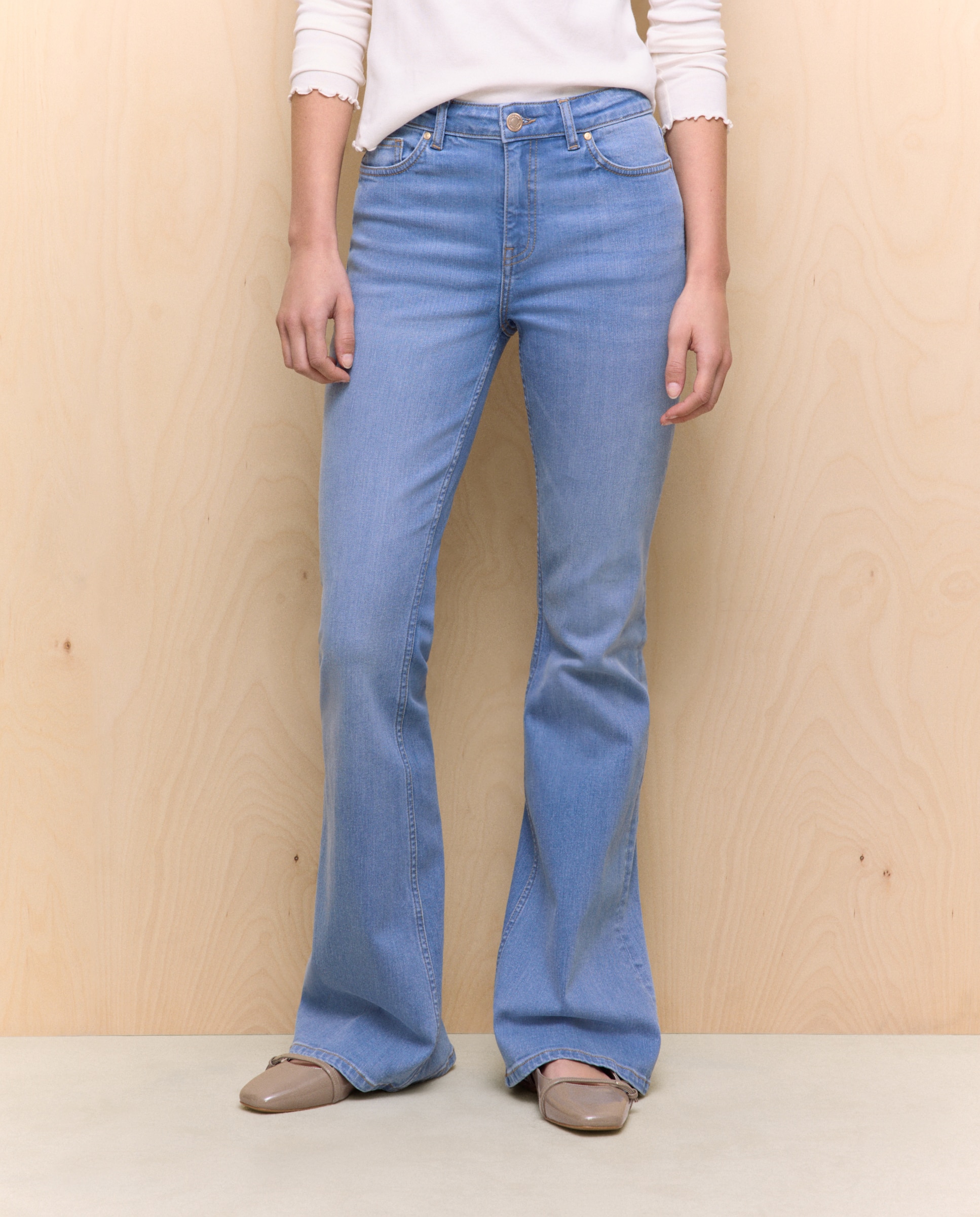 Imagen 2 de Pantalón denim de mujer campana - Easy Wear - Azul oscuro Azul Suave
