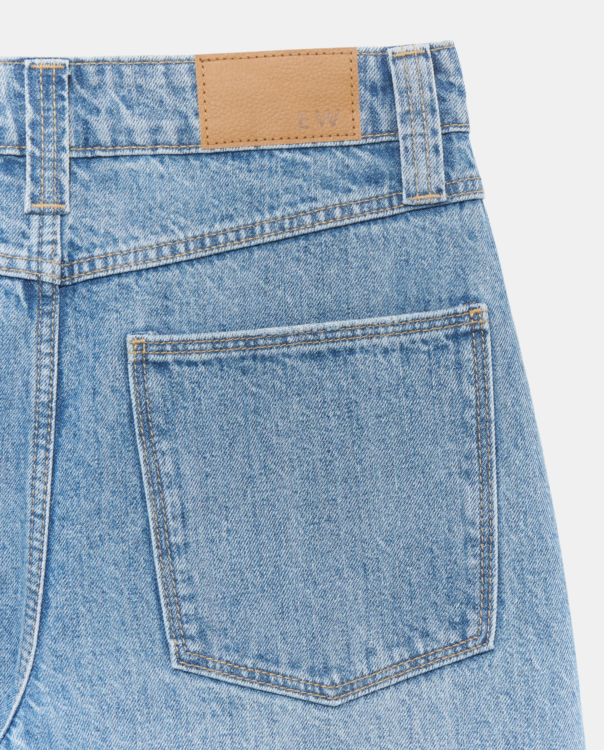 Pantalón denim de mujer barrel con tiro medio - Easy Wear - Azul pálido Azul pálido-5