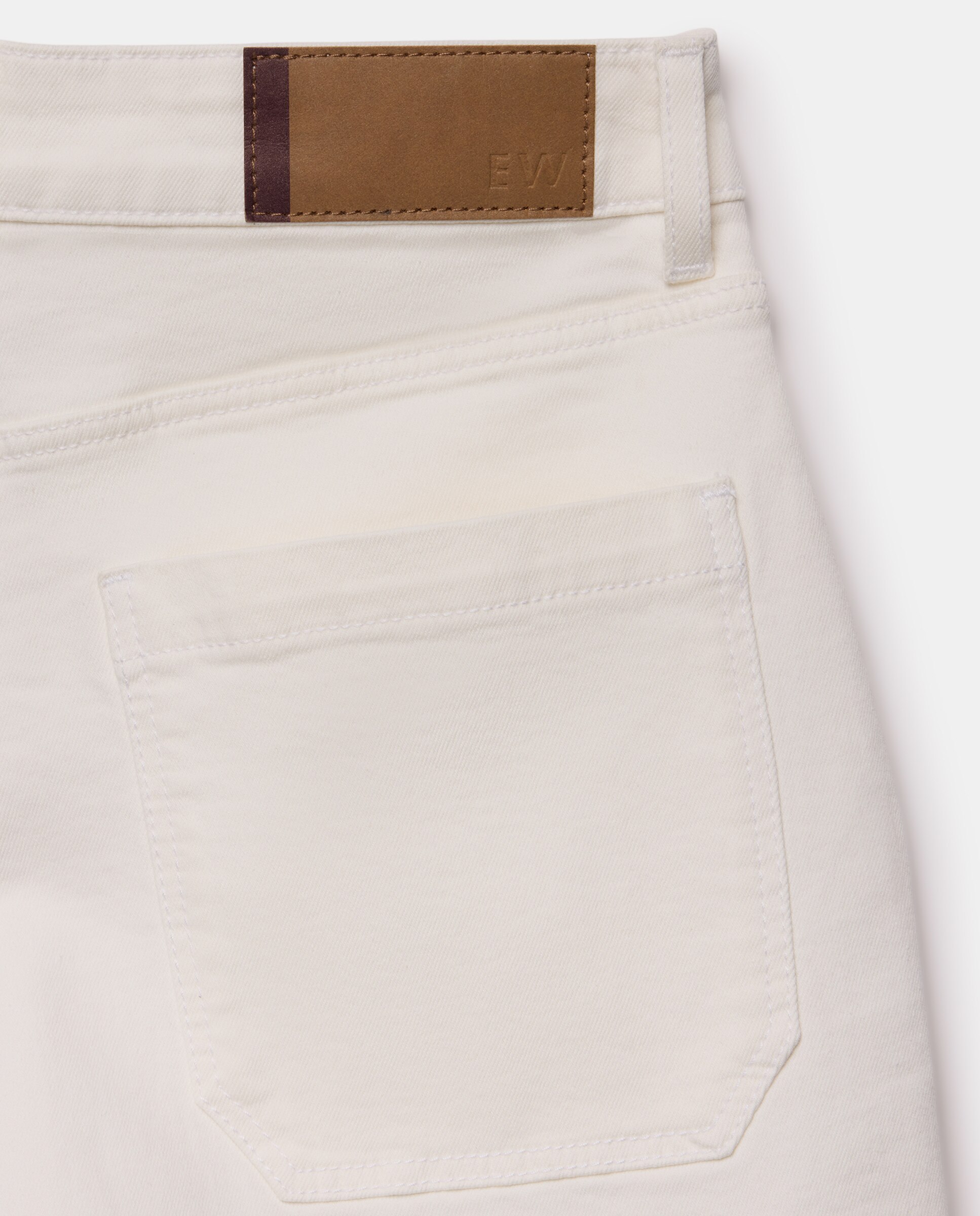 Short vaquero de mujer con bolsillos carpenter - Easy Wear - Beige Blanco roto-5