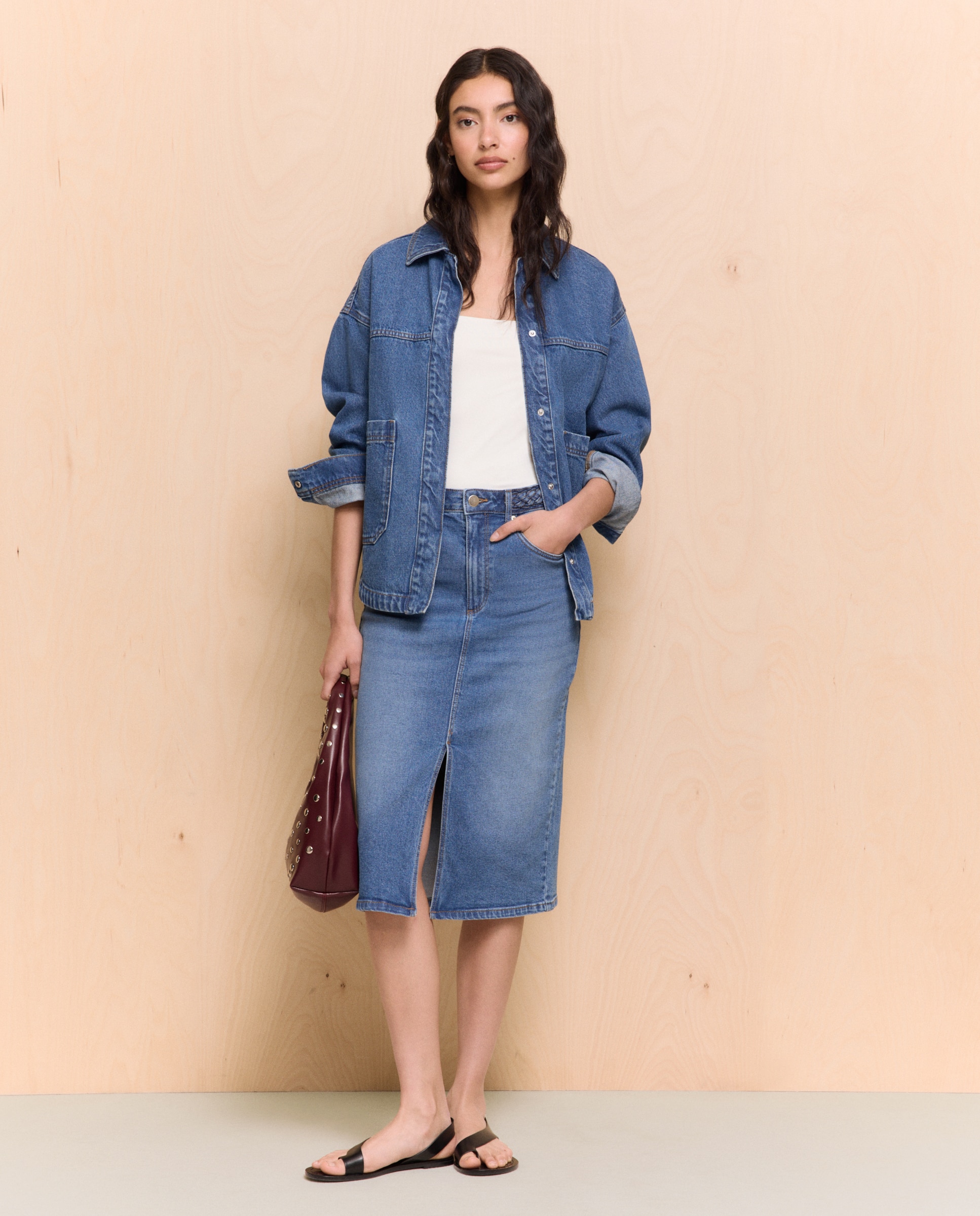 Easy Wear - Falda vaquera largo midi.