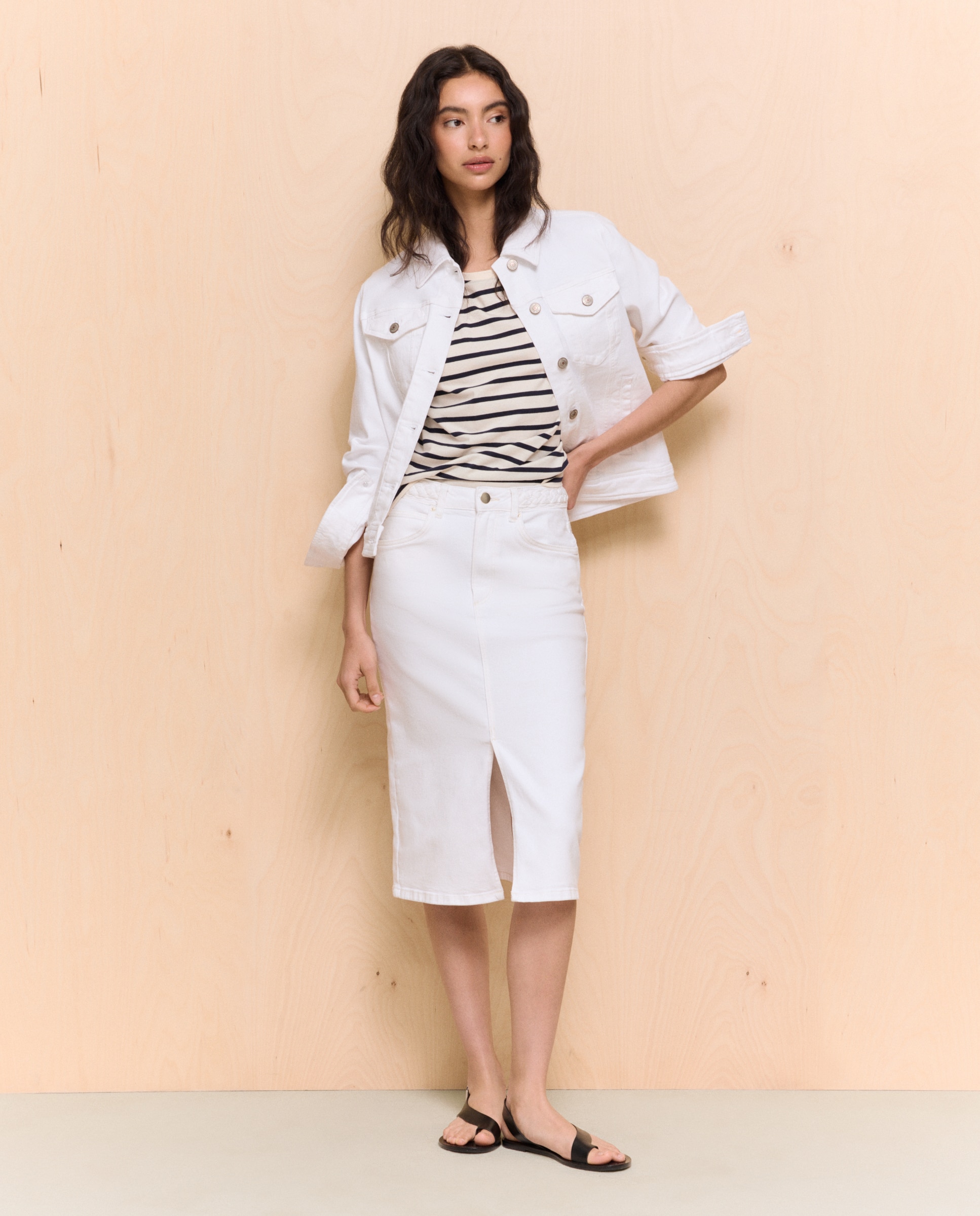 Saia de Ganga Midi Branco-1