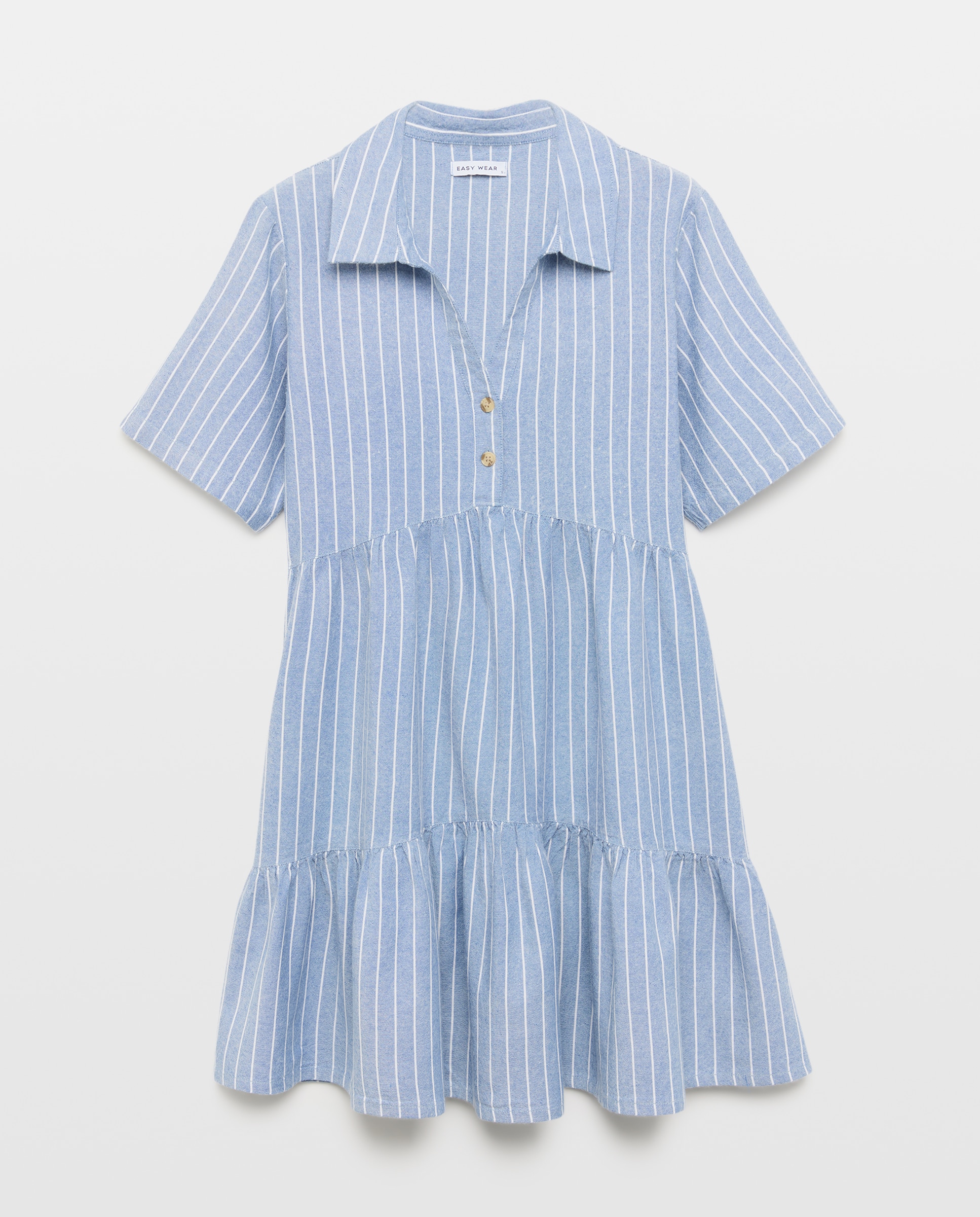 Vestido vaquero corto con paneles de mujer - Easy Wear - Azul Azul-4