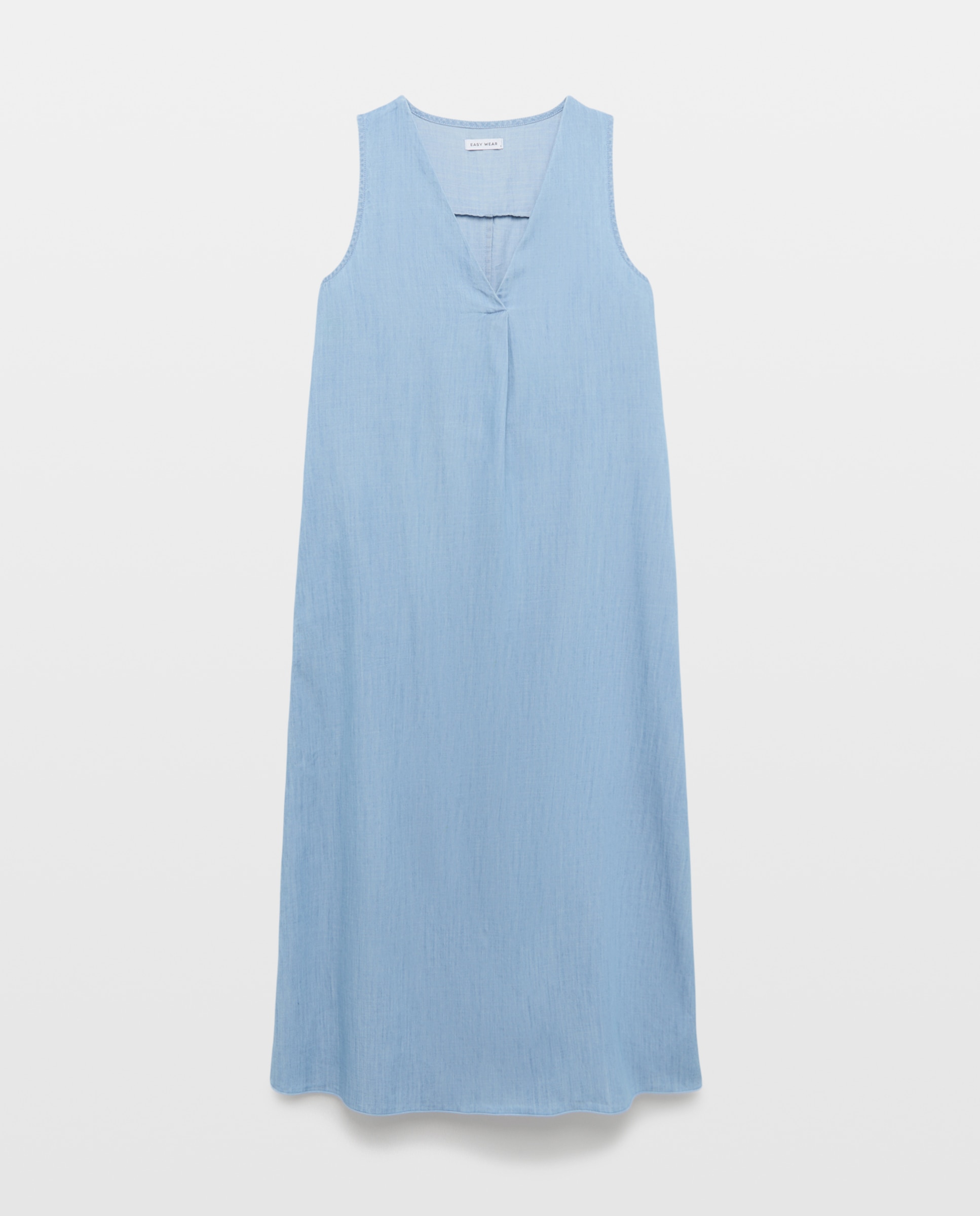 Vestido comprido de ganga Azul pálido-4