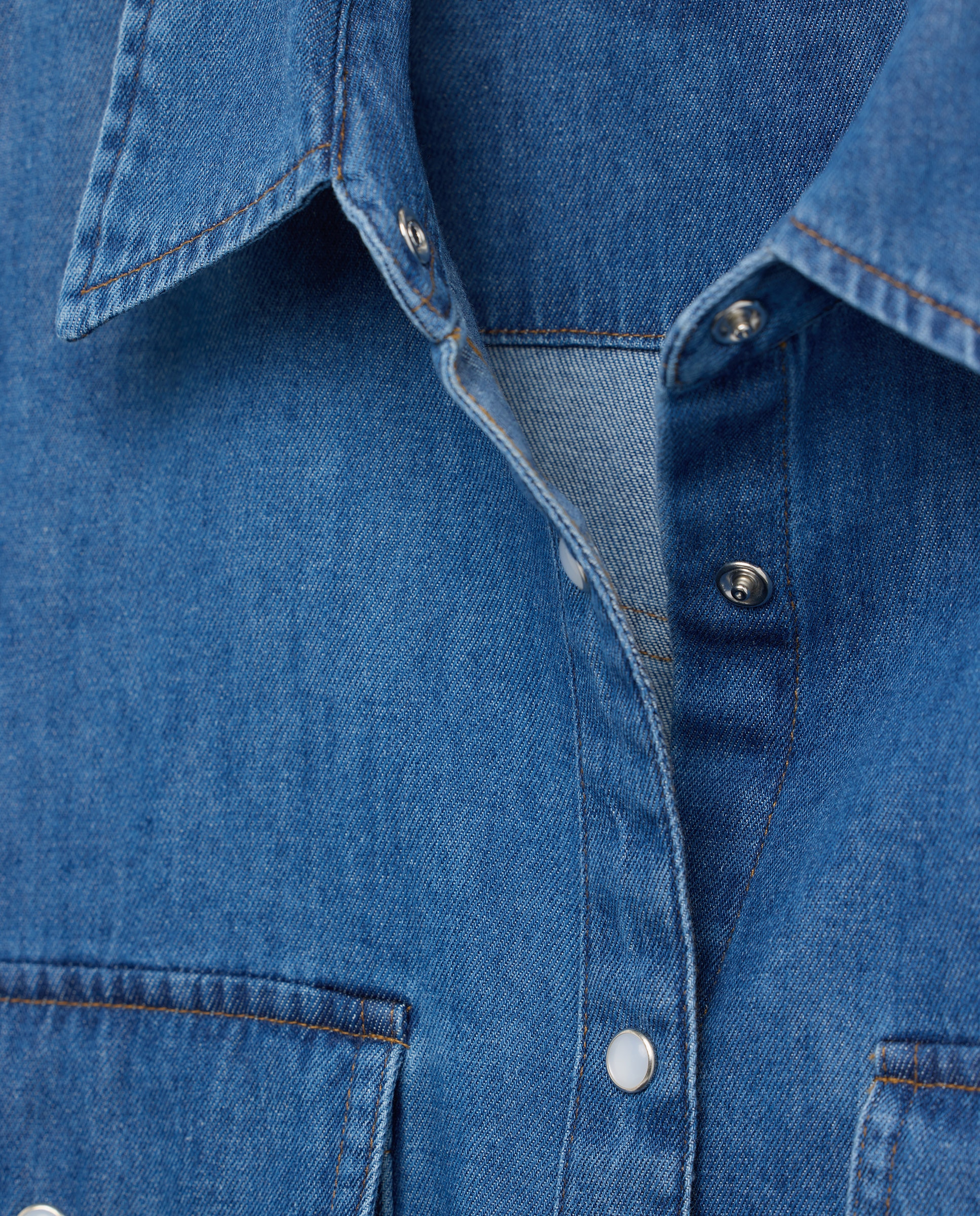 Camisa denim basica de mujer - Easy Wear - Azul índigo Azul índigo-6
