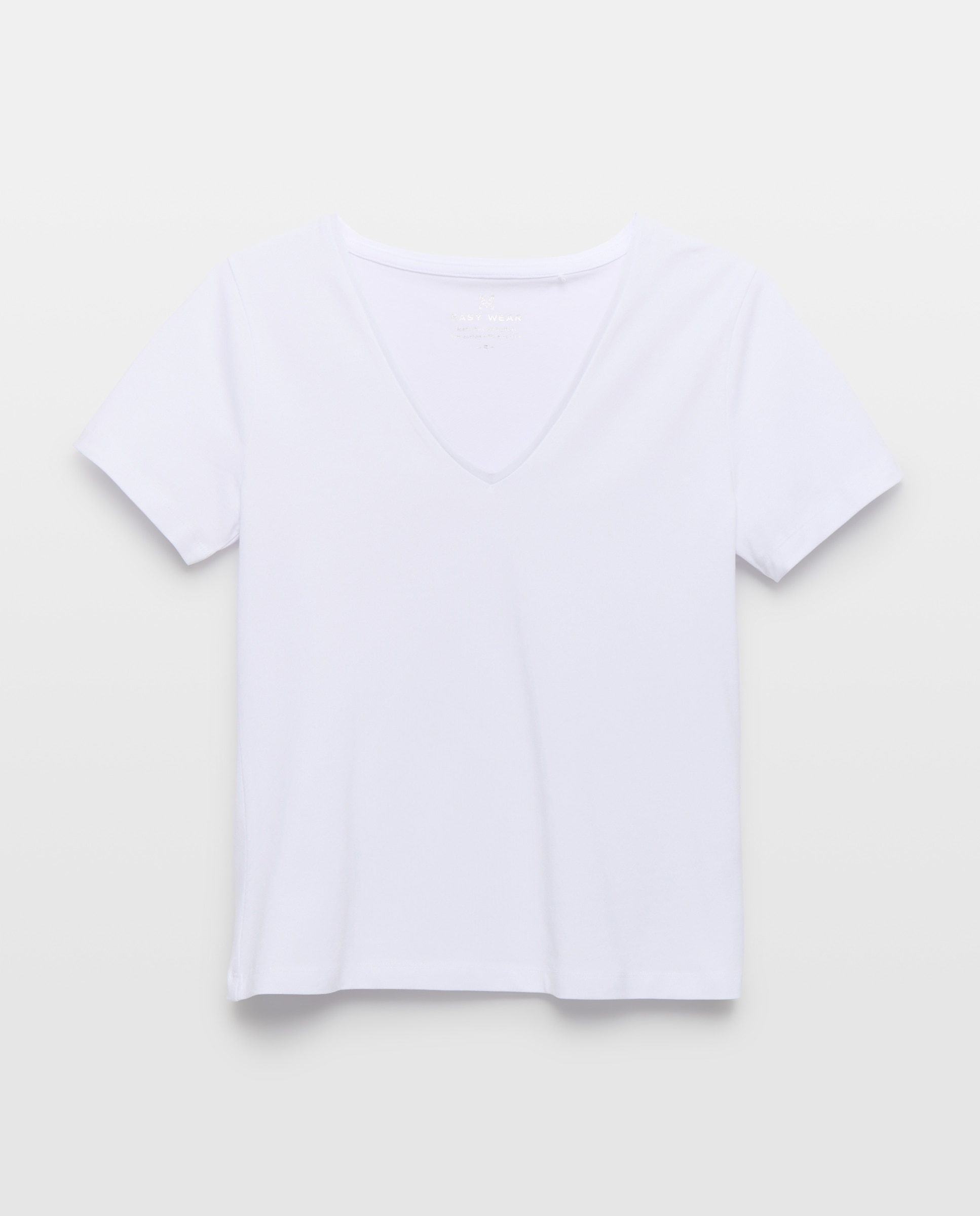 Camiseta de manga corta lisa de mujer - Easy Wear - Blanco Blanco-4