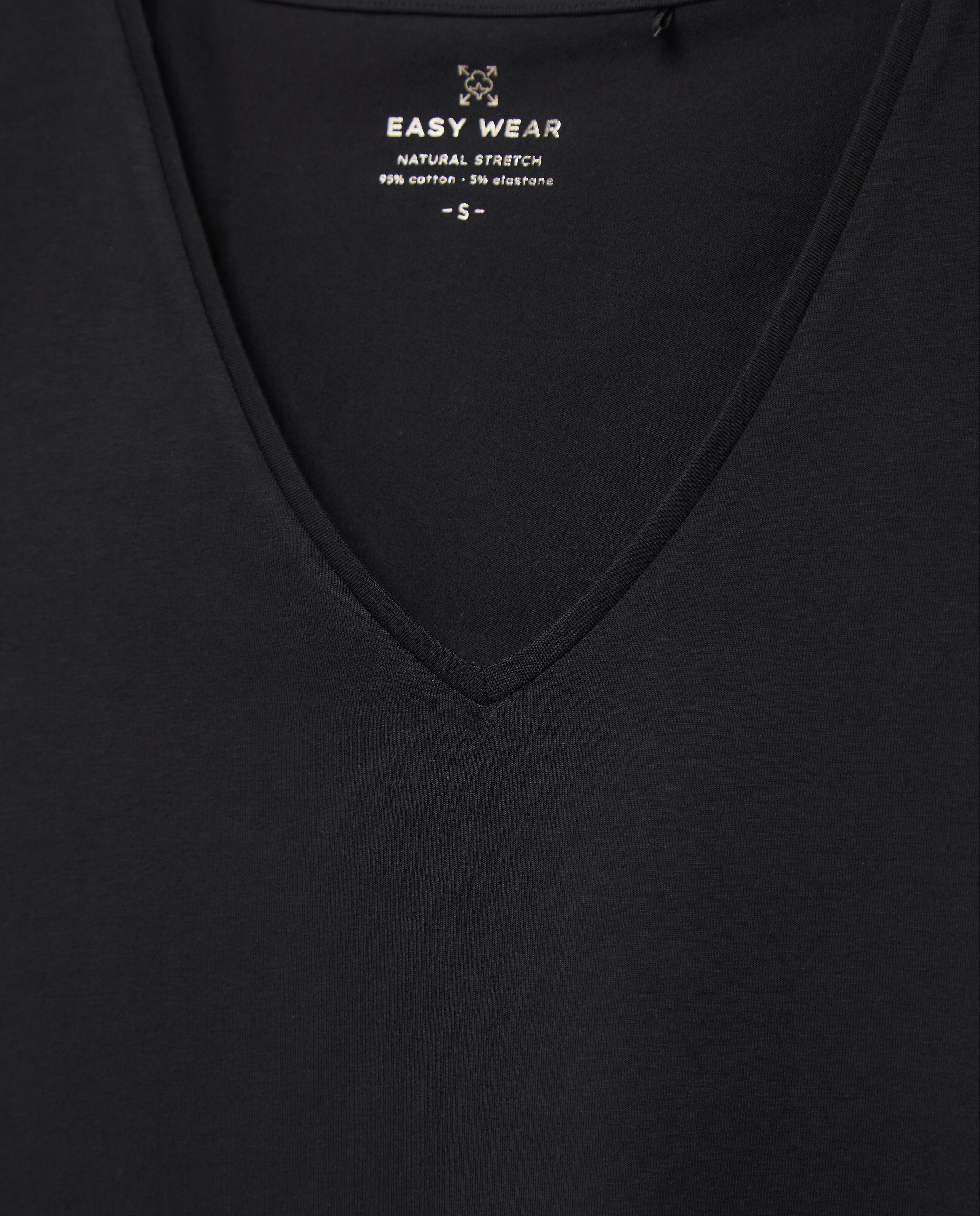 Camiseta de manga corta lisa de mujer - Easy Wear - Negro Negro-5