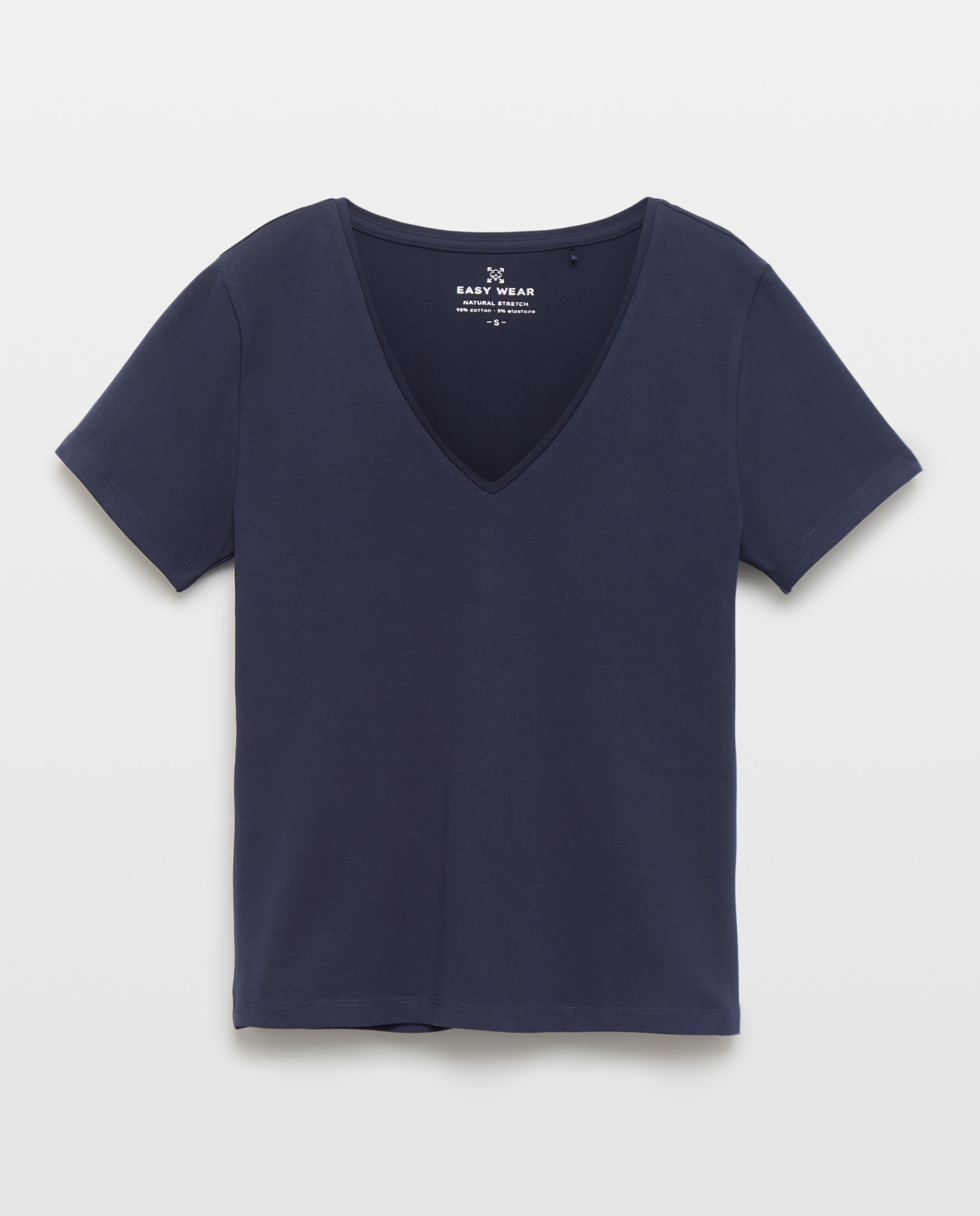 Camiseta de manga corta lisa de mujer - Easy Wear - Azul marino Azul marino-4