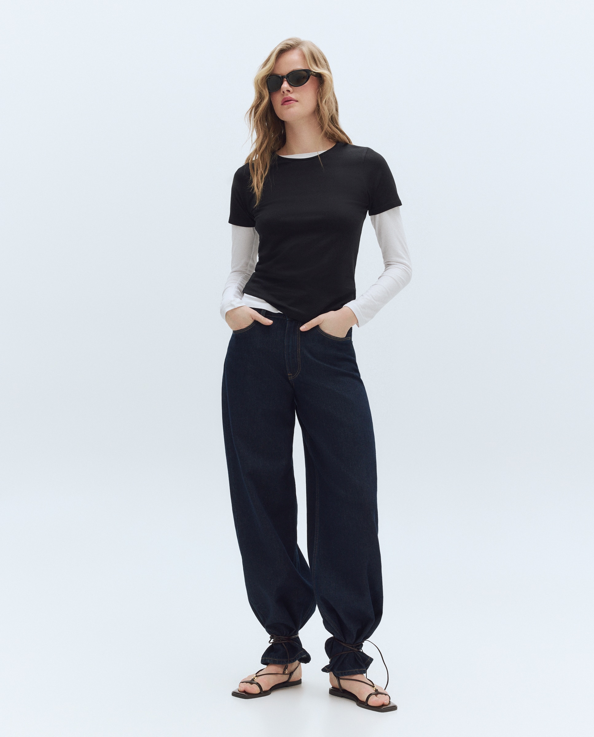 Camiseta de manga corta lisa de mujer - Easy Wear - Negro Negro-1