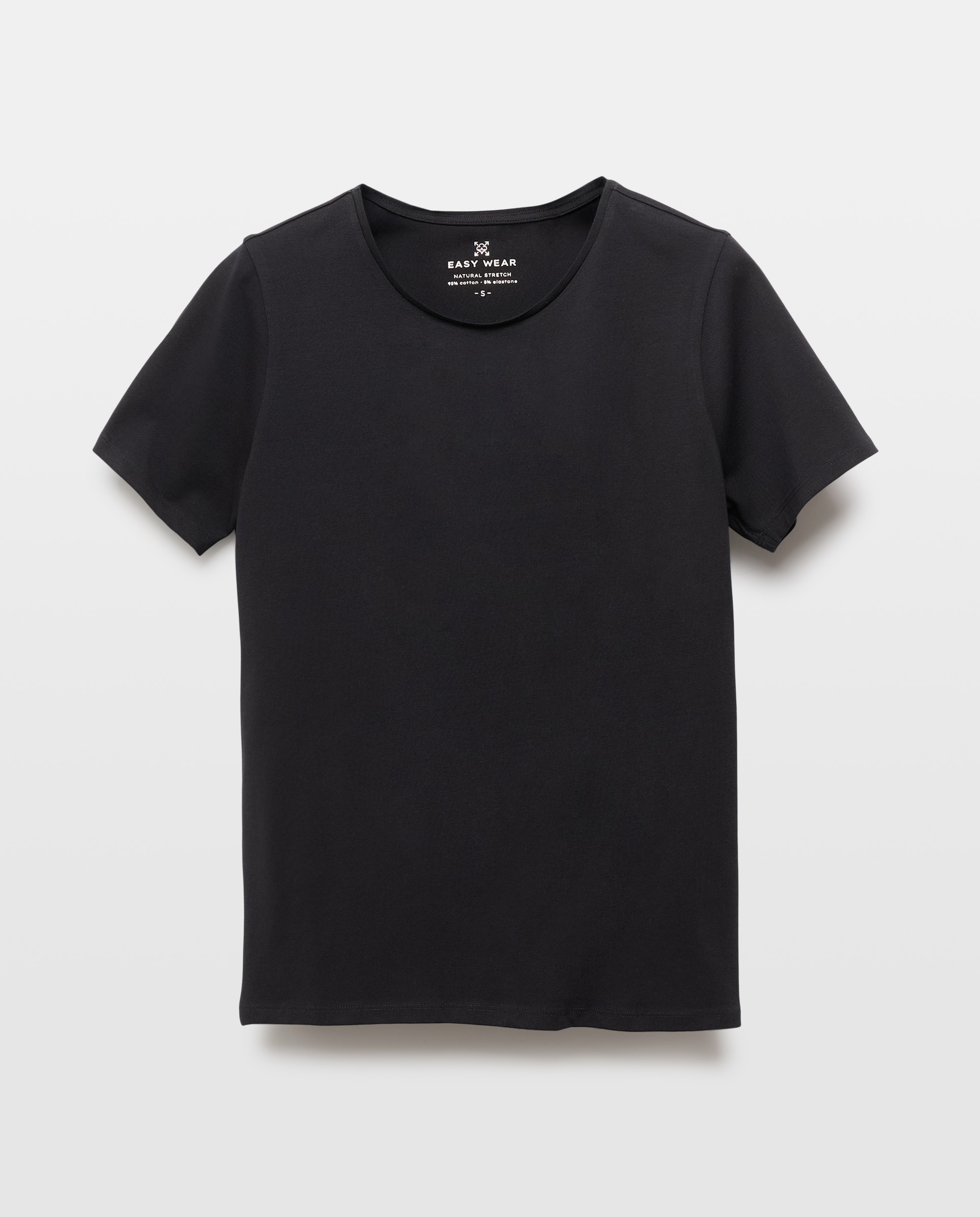 Camiseta de manga corta lisa de mujer - Easy Wear - Negro Negro-4