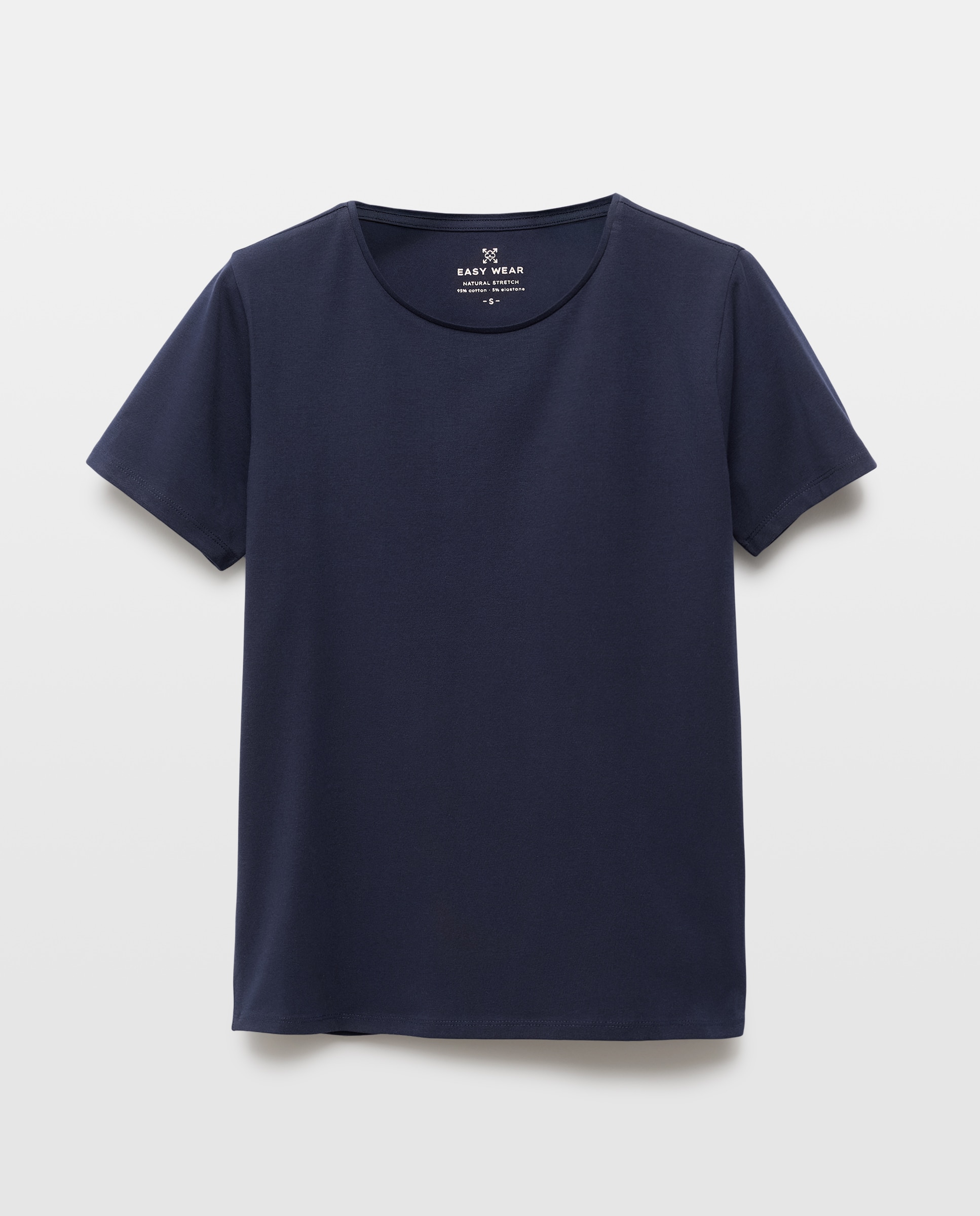 Camiseta de manga corta lisa de mujer - Easy Wear - Azul marino Azul marino-5