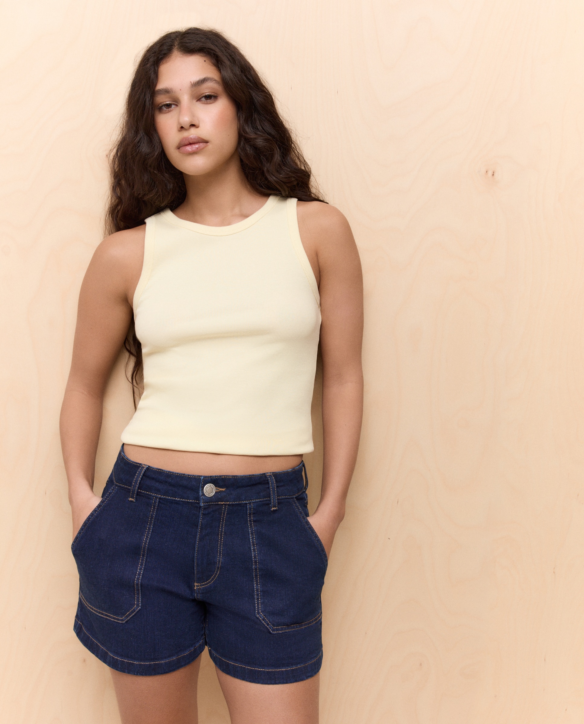 Camiseta lisa sin mangas de mujer - Easy Wear - 300 Amarillo 300 Amarillo-1