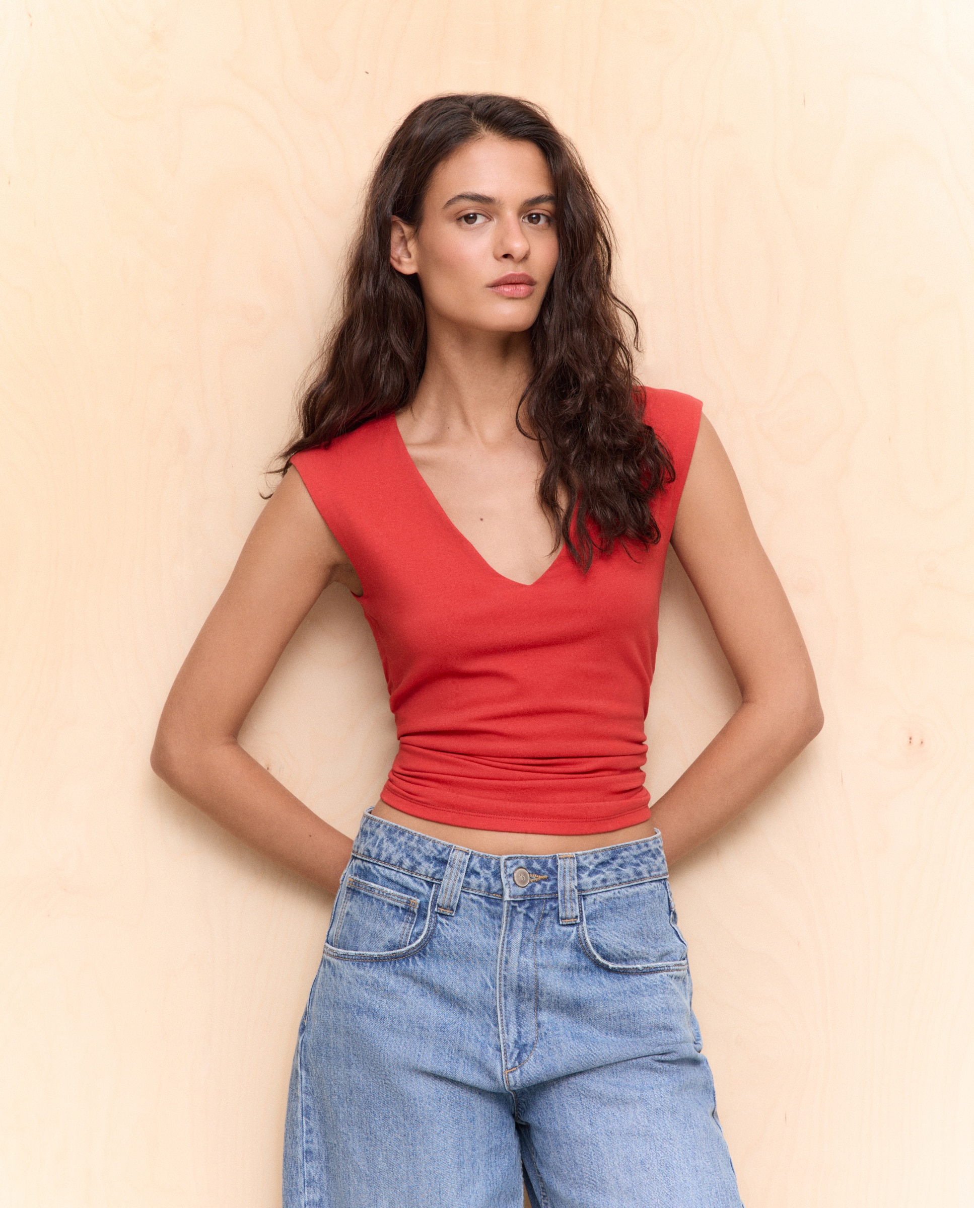 Camiseta sin mangas de mujer - Easy Wear - 850 Piedra Azafrán-1