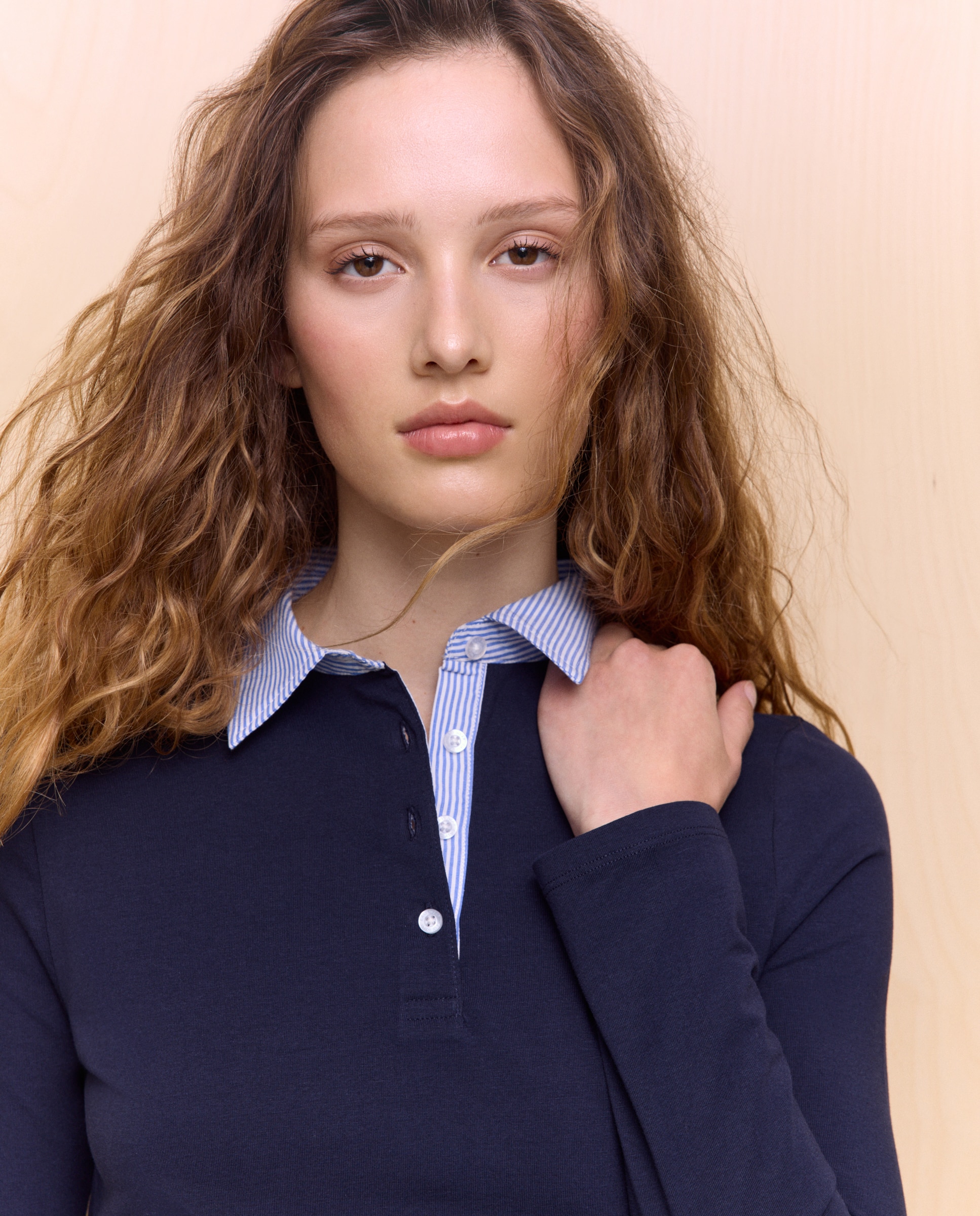 Camiseta lisa de algodón de mujer - Easy Wear - Azul marino Azul marino-4