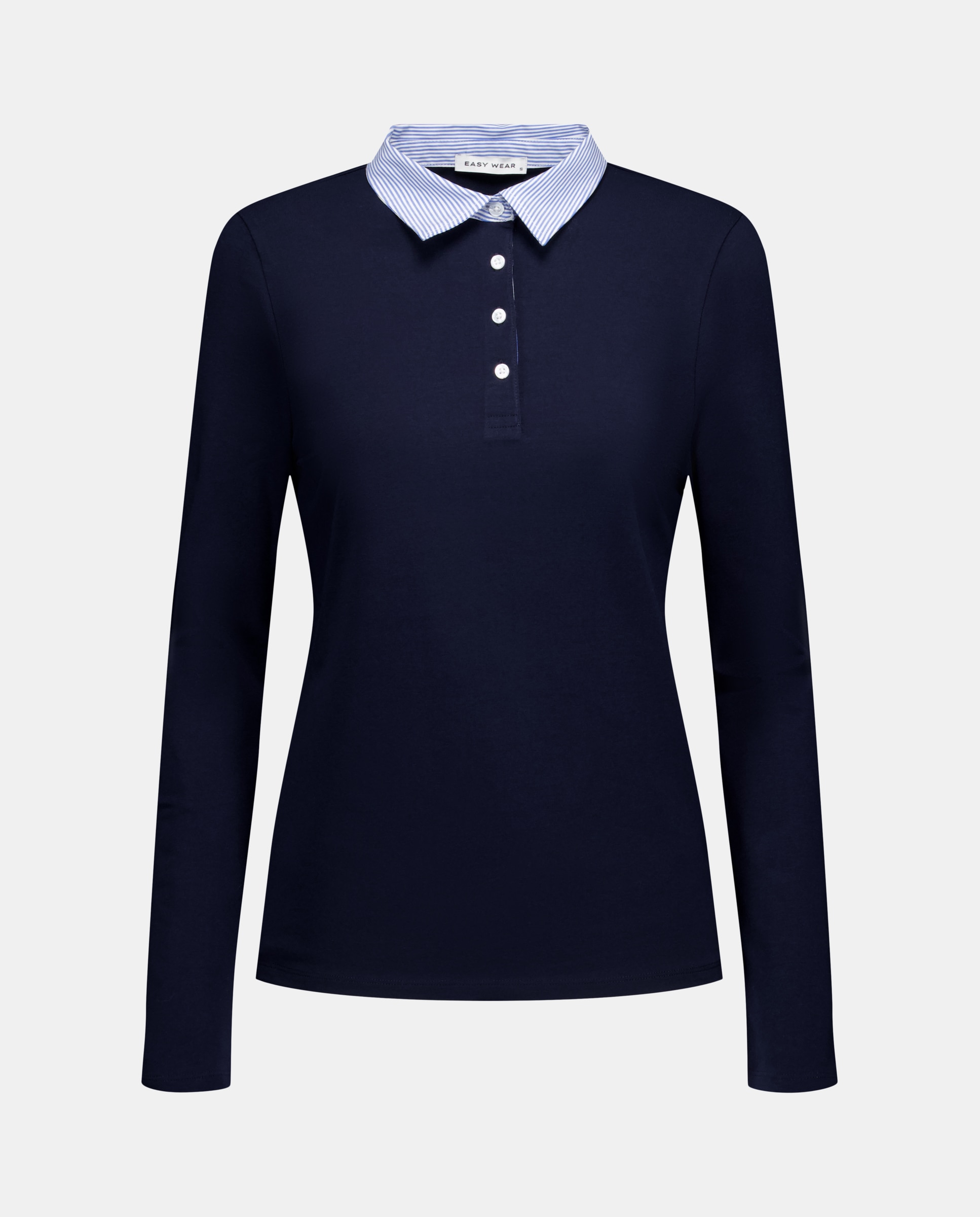 Camiseta lisa de algodón de mujer - Easy Wear - Azul marino Azul marino-5