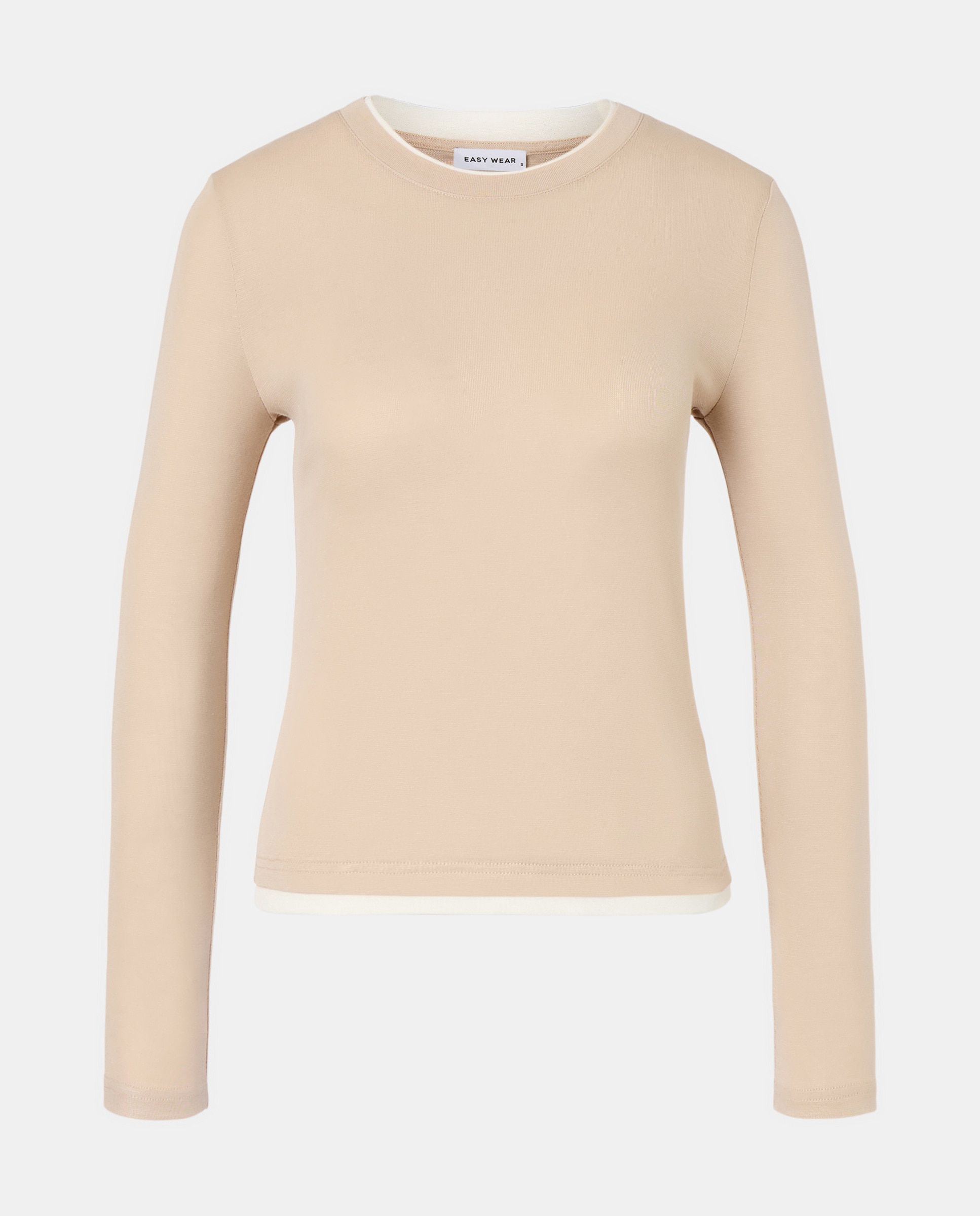 Camiseta de mujer efecto doble prenda - Easy Wear - Jabón 850 Piedra-5