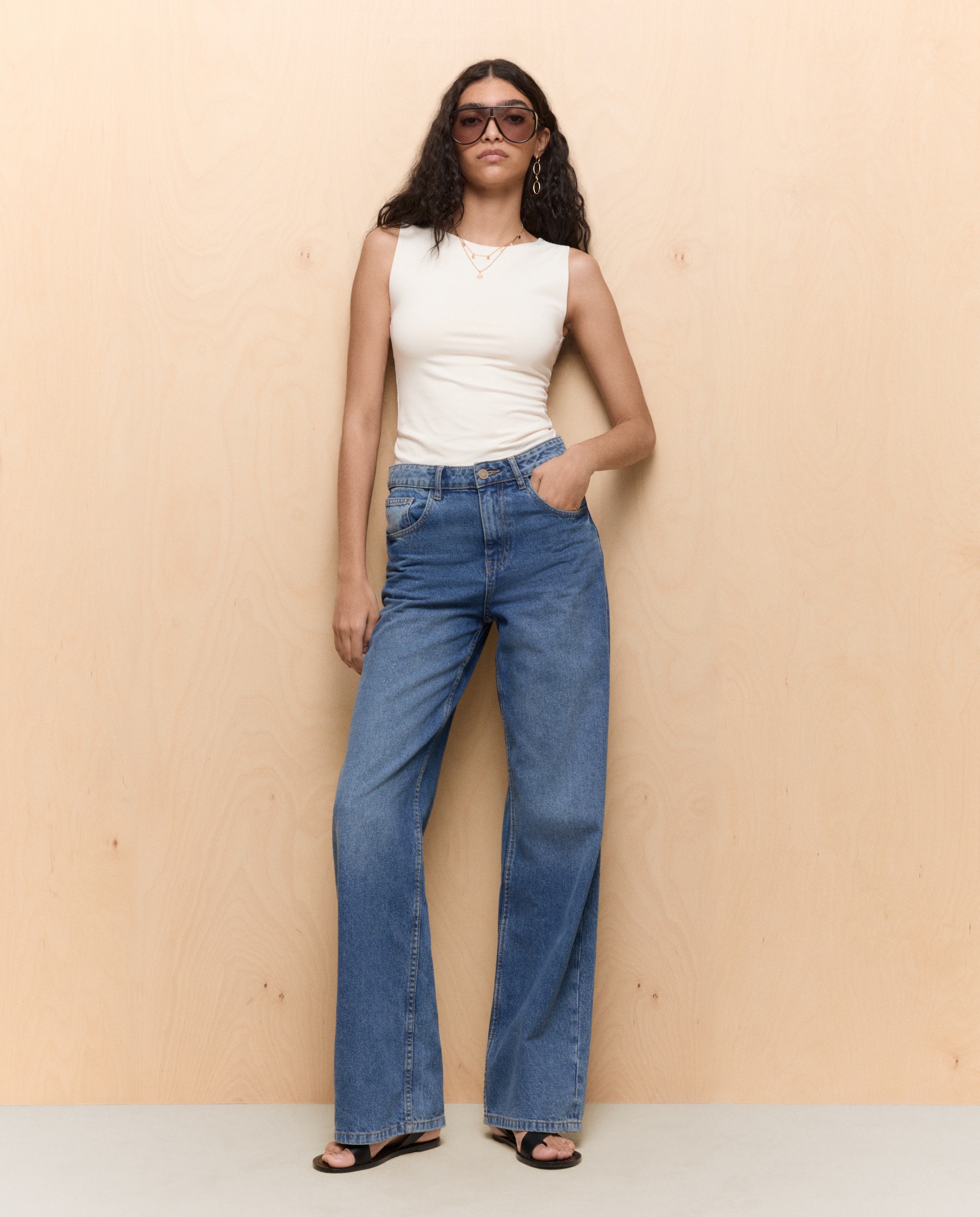 Camiseta lisa sin mangas de mujer - Easy Wear - 120 Crudo 120 Crudo-3