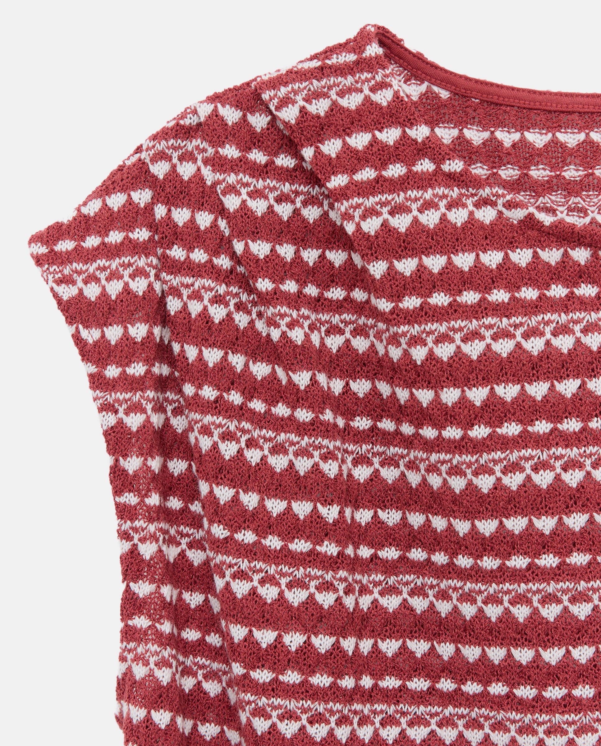 Camiseta total look crochet de mujer - Easy Wear - Marrón Rojo-5