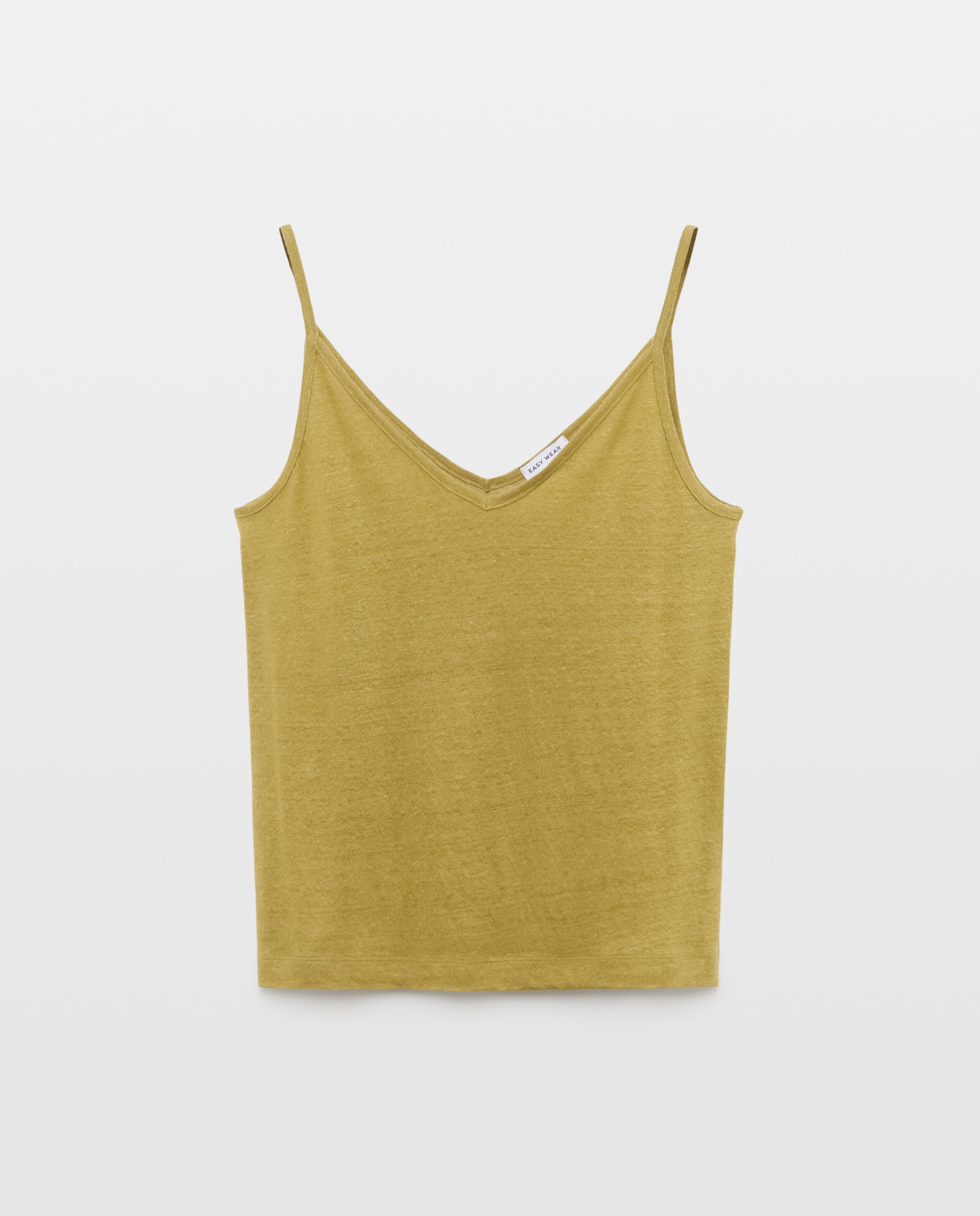 T-shirt de Linho com Alças 520 Caqui-4