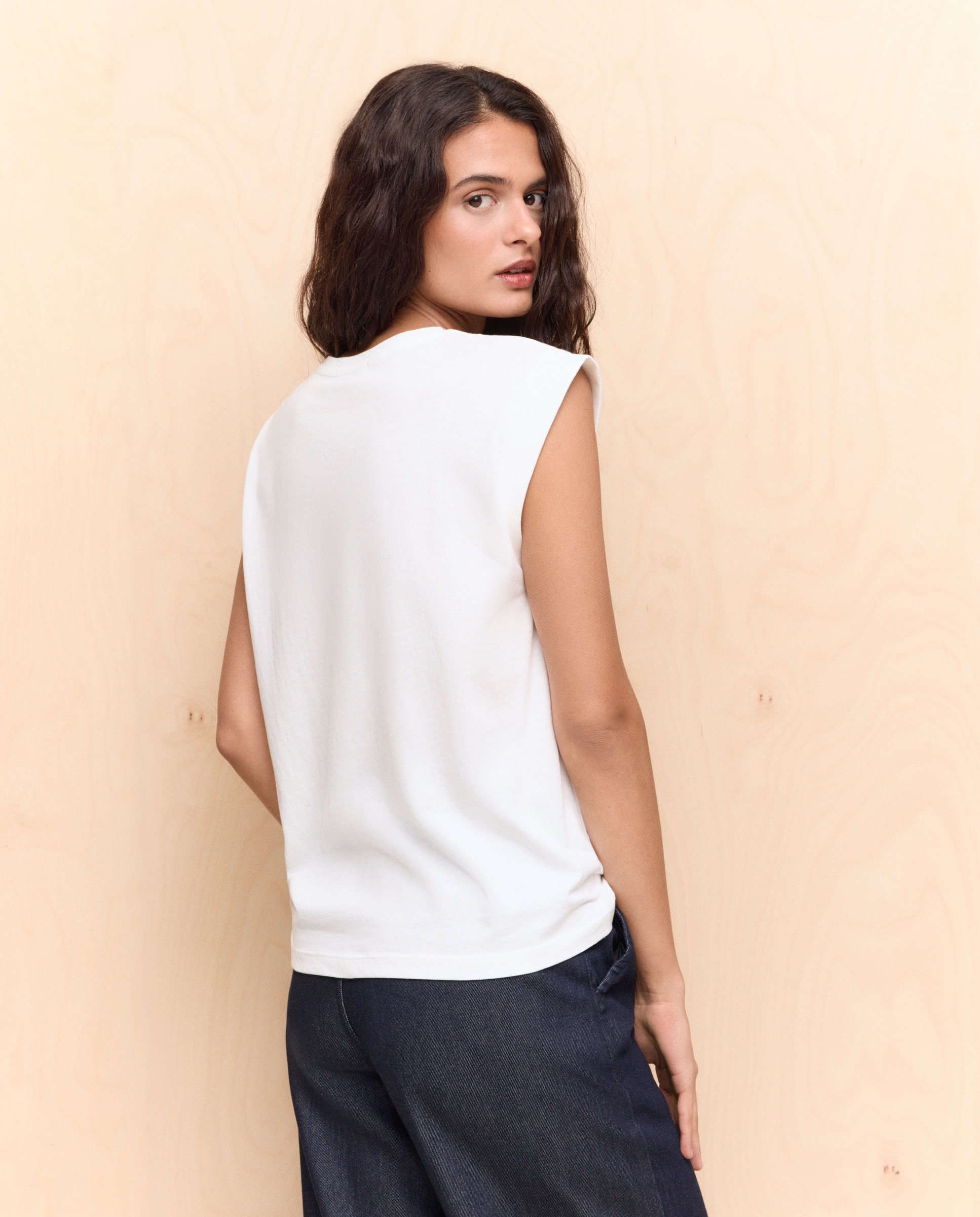 T-shirt sem mangas 650 Pêssego-3
