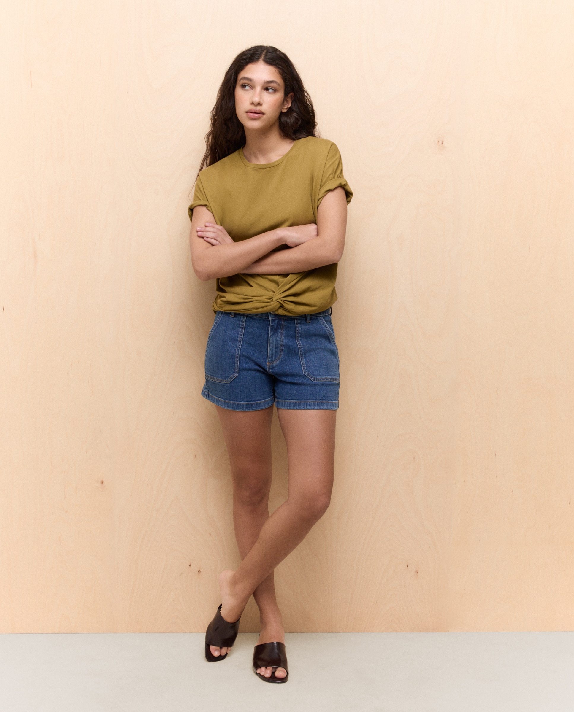 T-shirt de mulher com manga curta Verde-2