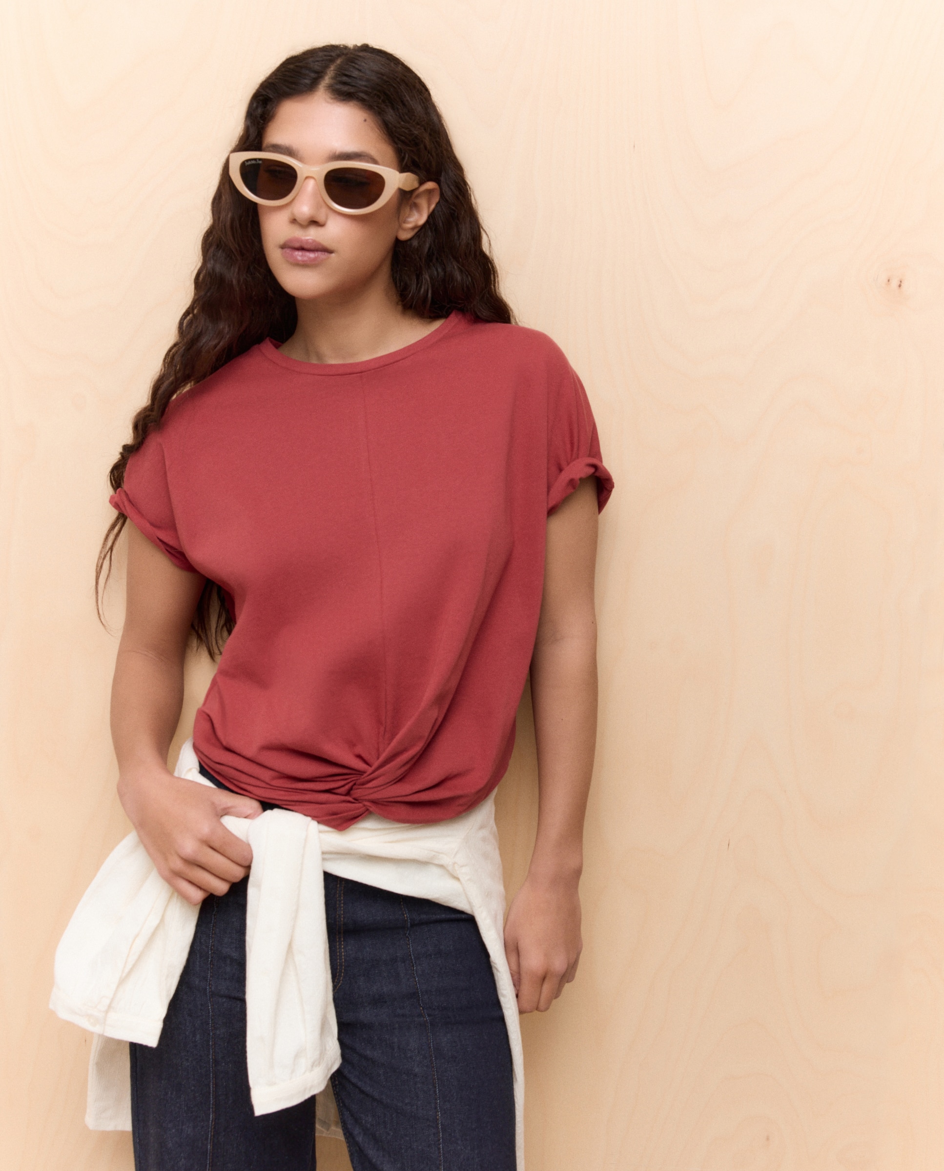 Camiseta manga corta de mujer - Easy Wear - 520 Kaki Cobre-1