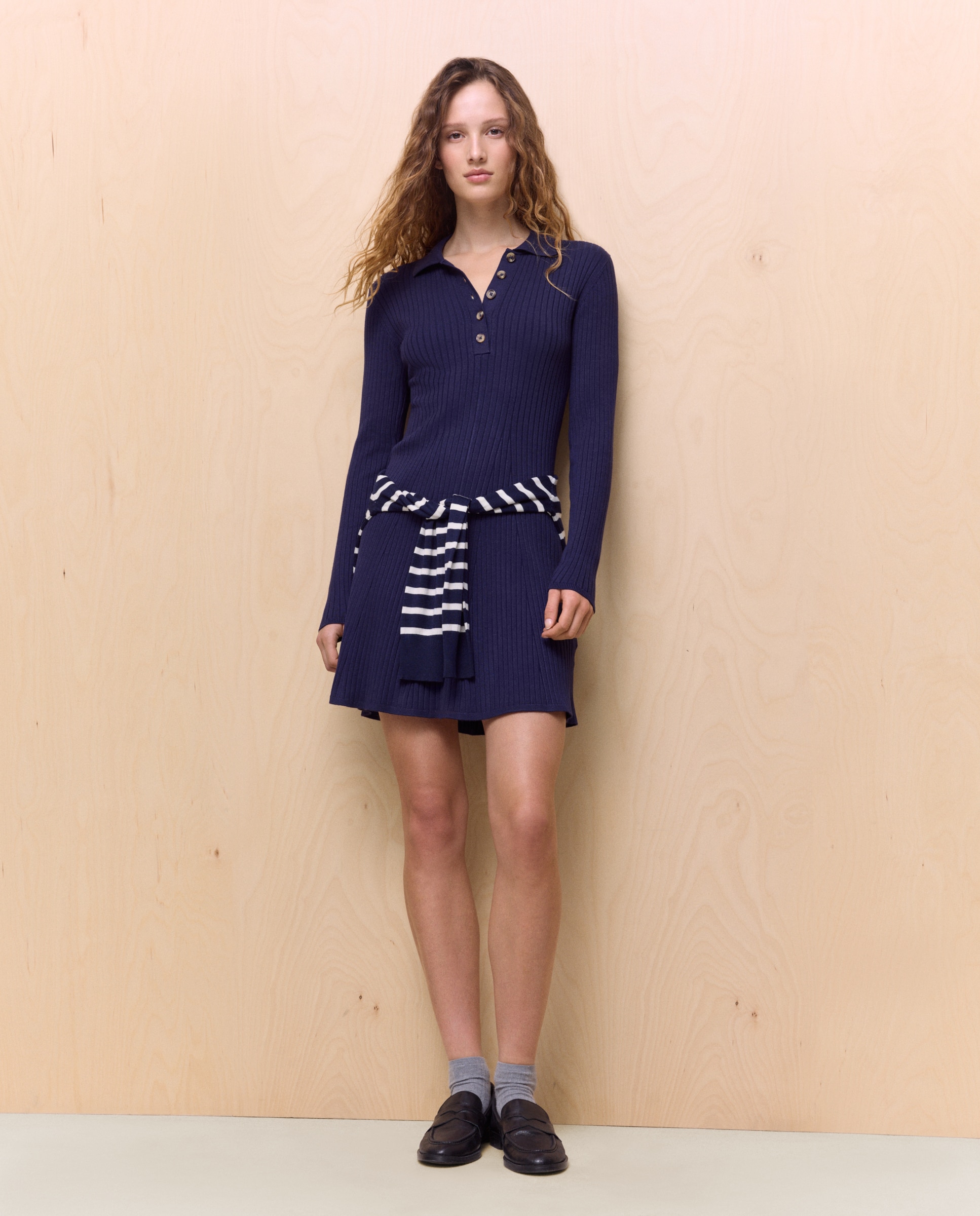 Vestido de Viscose Liso Azul-marinho-2