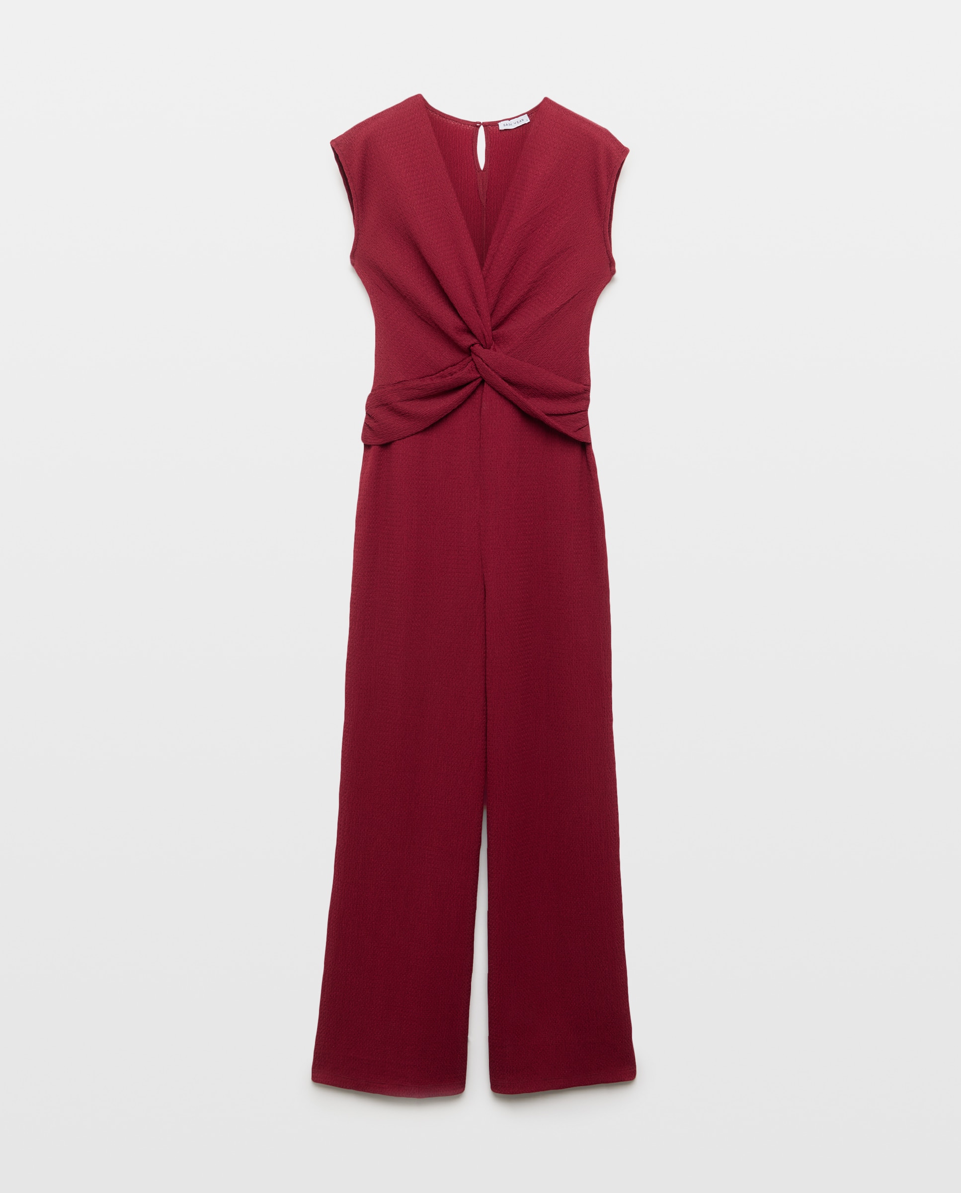 Macacão Comprido Ondulado com Nó Bordeaux-5