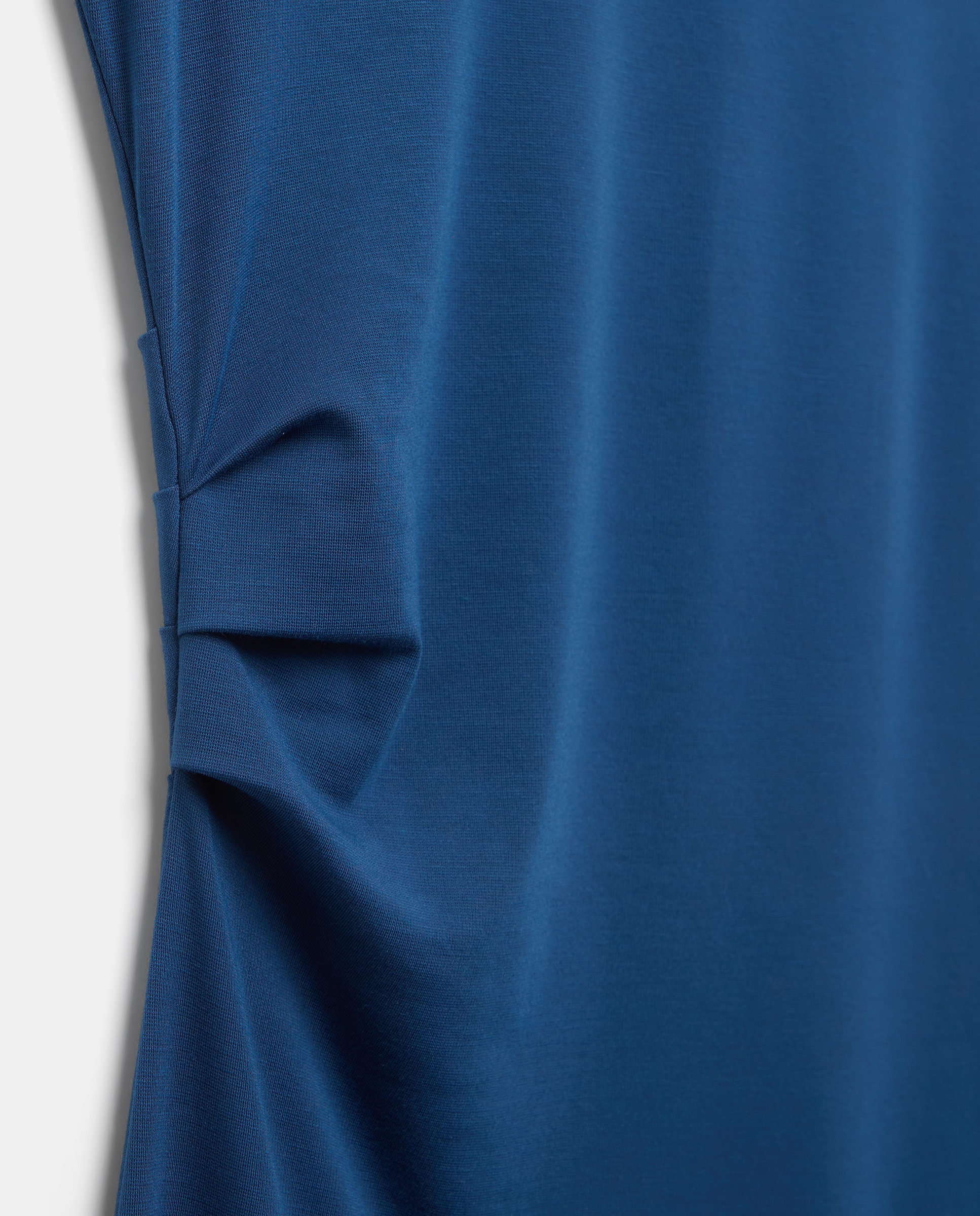 Vestido midi frunces laterales - Easy Wear - 400 Azul 400 Azul-5