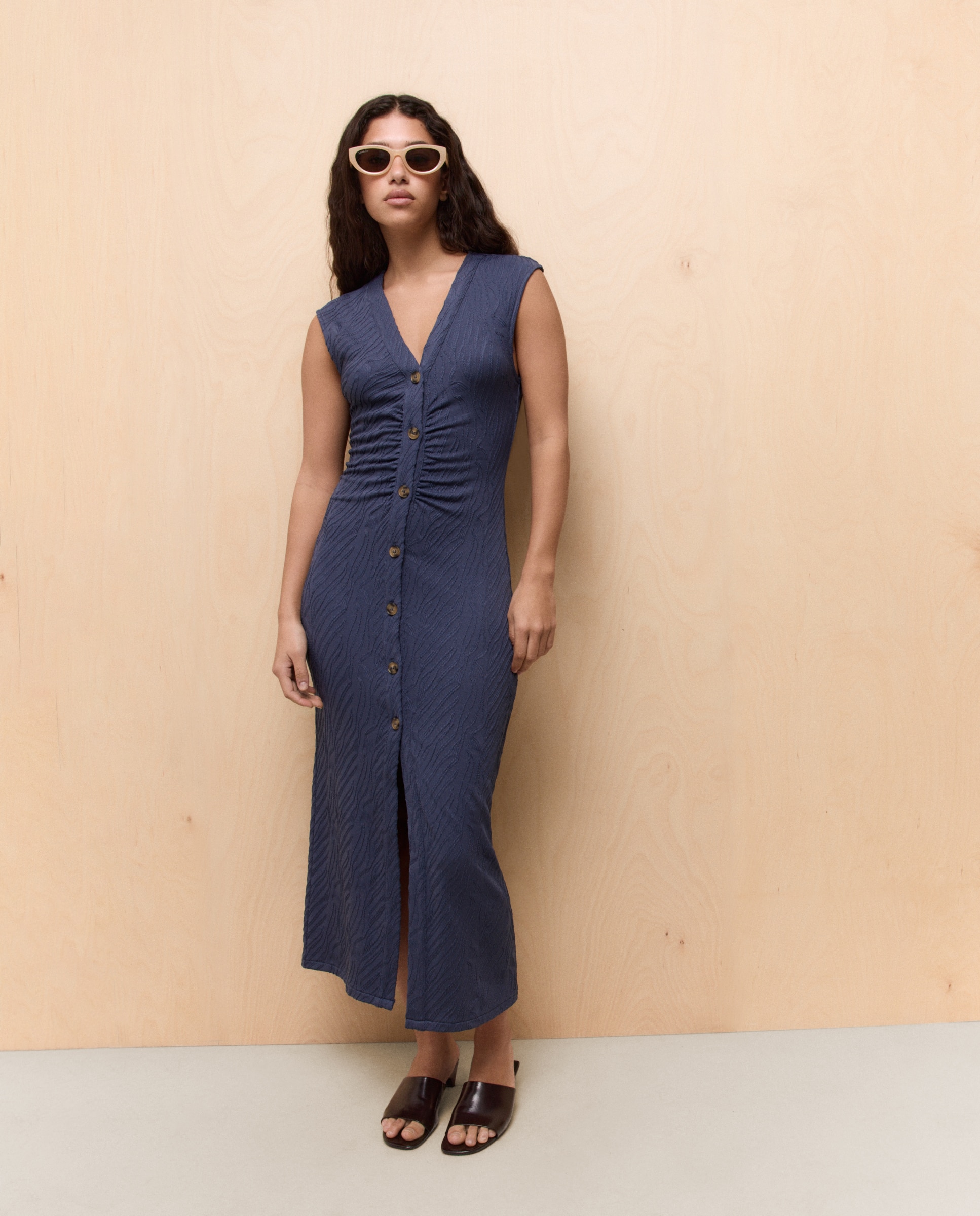 Vestido midi sin mangas de mujer - Easy Wear - 410 Azul claro 410 Azul claro-2