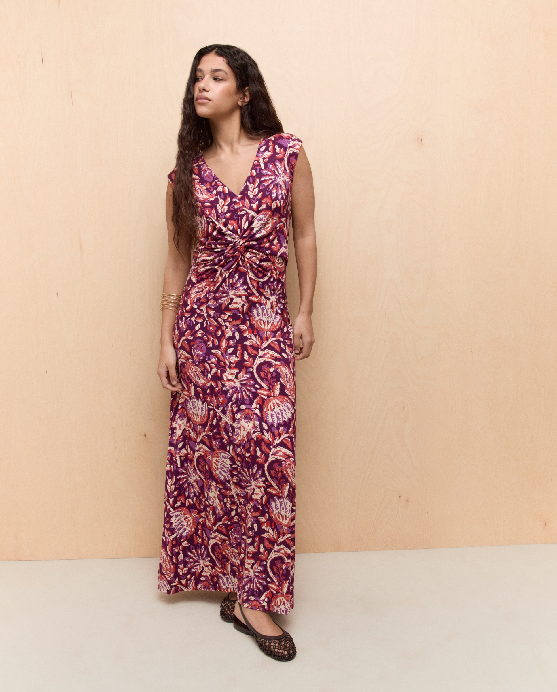 Vestido midi sin mangas de mujer - Easy Wear - Blanco Azul-2