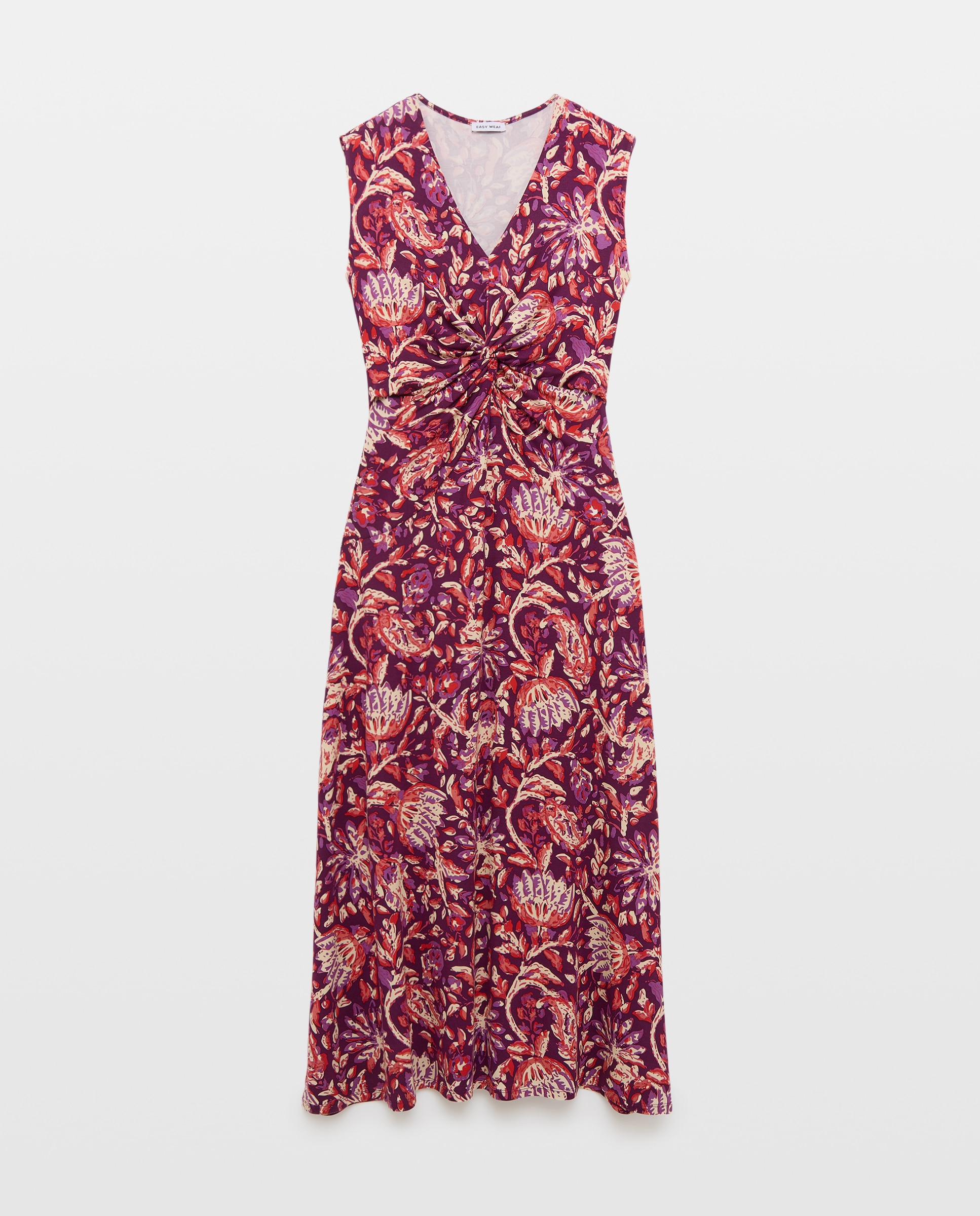 Vestido midi sin mangas de mujer - Easy Wear - Blanco Azul-5