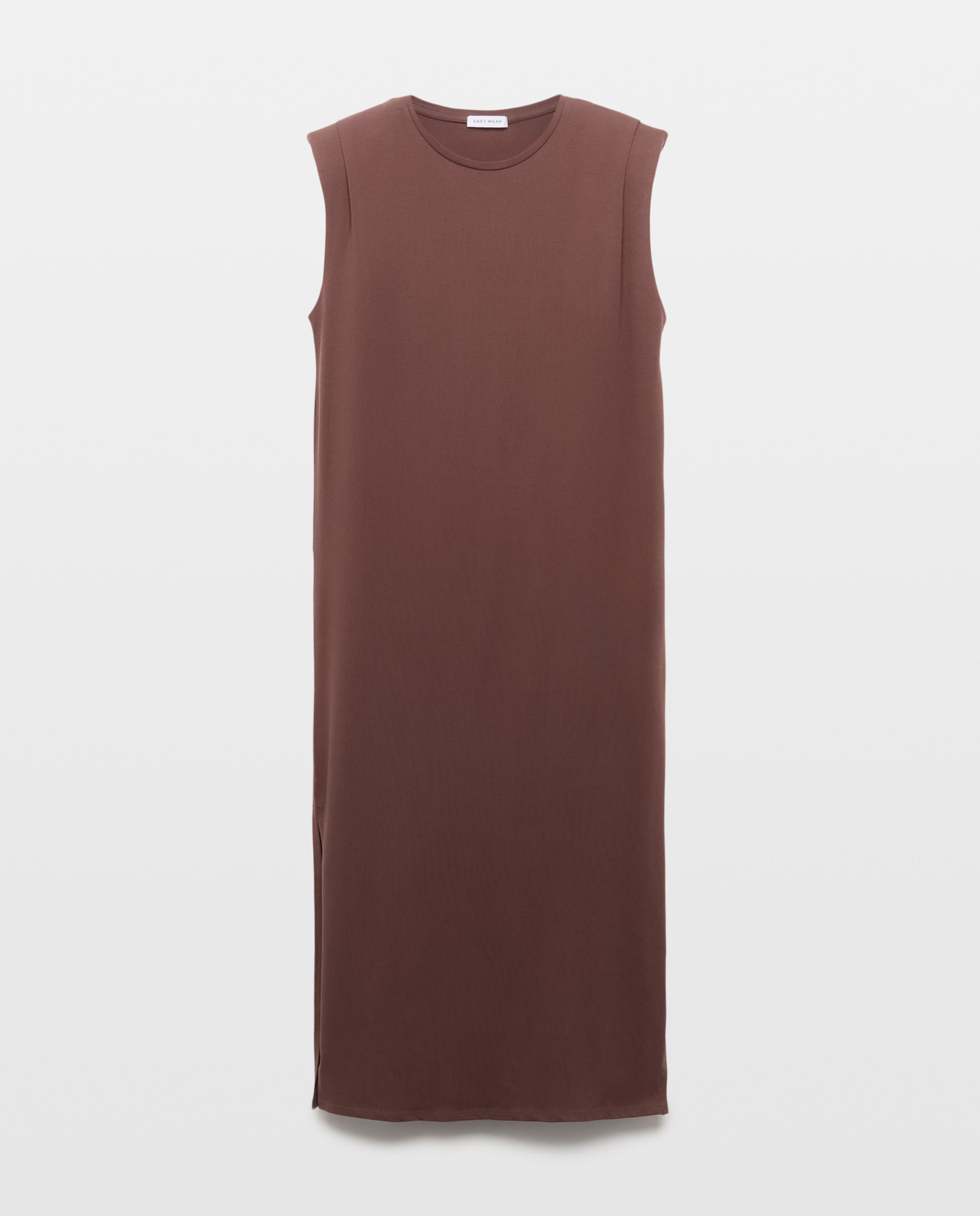 Vestido midi tirantes de mujer - Easy Wear - Mostaza Marrón-5