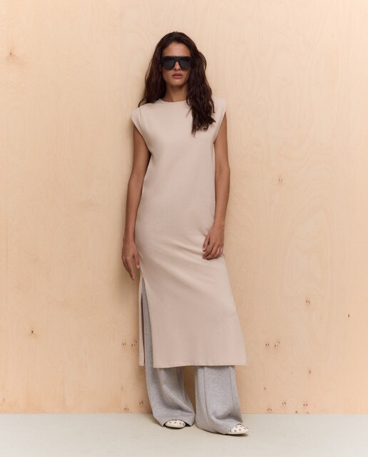 Vestido midi tirantes de mujer