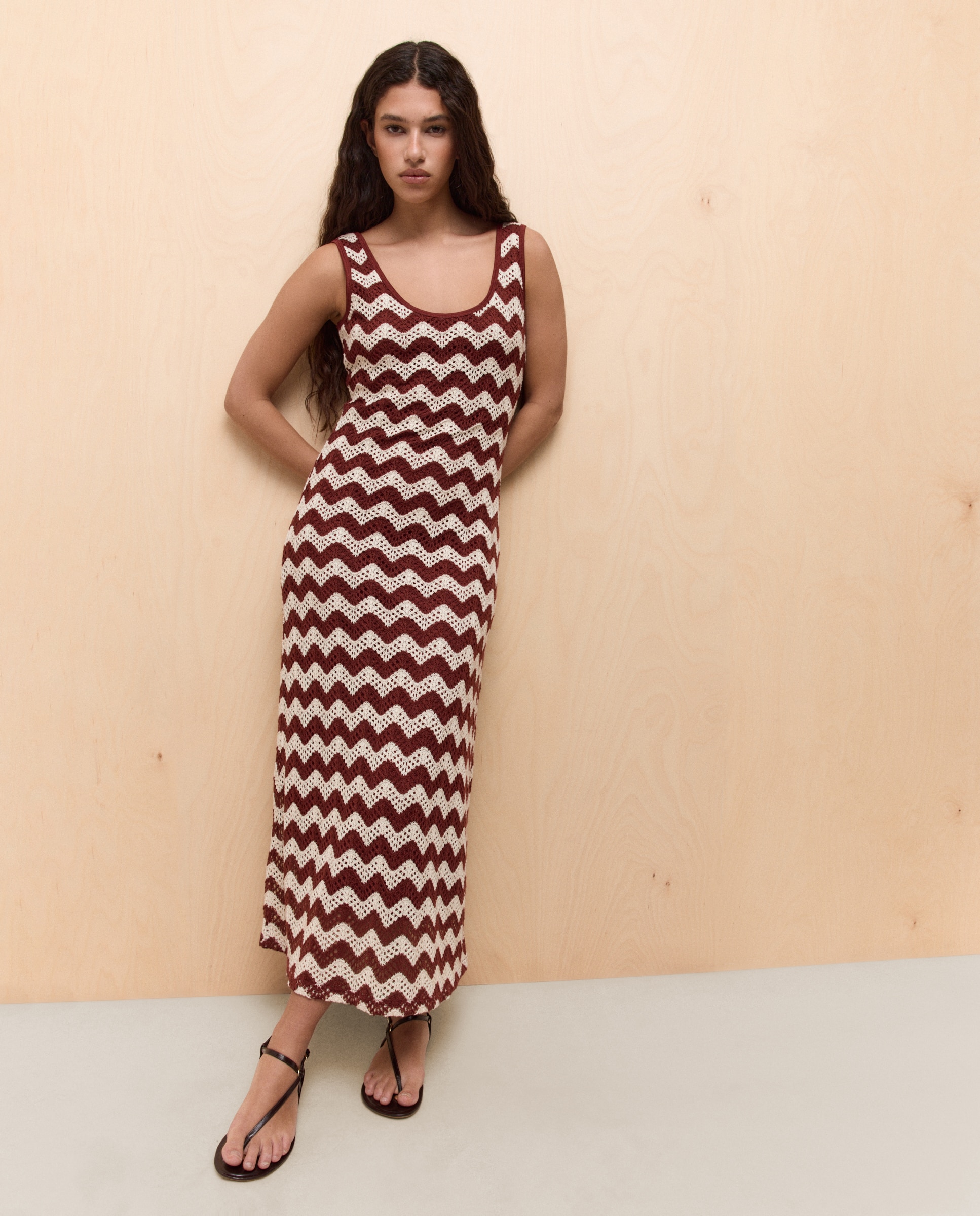 Vestido midi tirantes de mujer - Easy Wear - Rojo Rojo-2