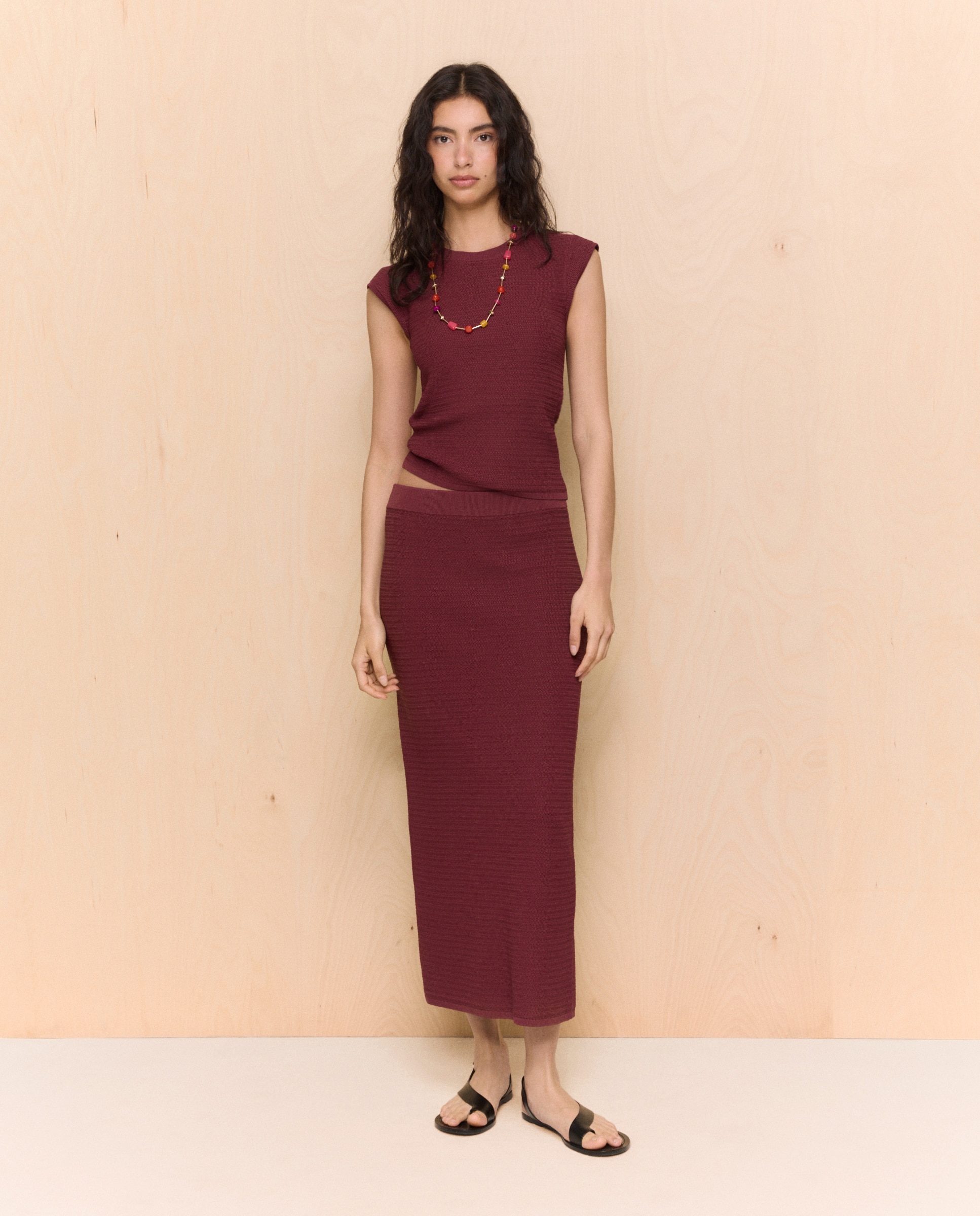 Easy Wear - Falda de tricot con estructura de punto.