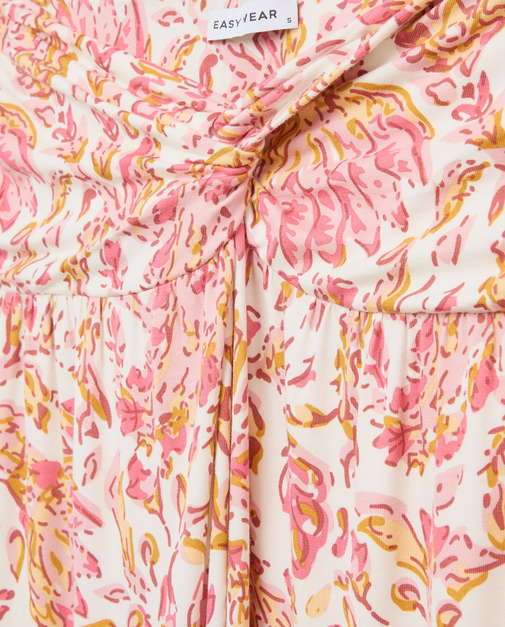 Falda midi de mujer con nudo - Easy Wear - Rosa Blanco-5