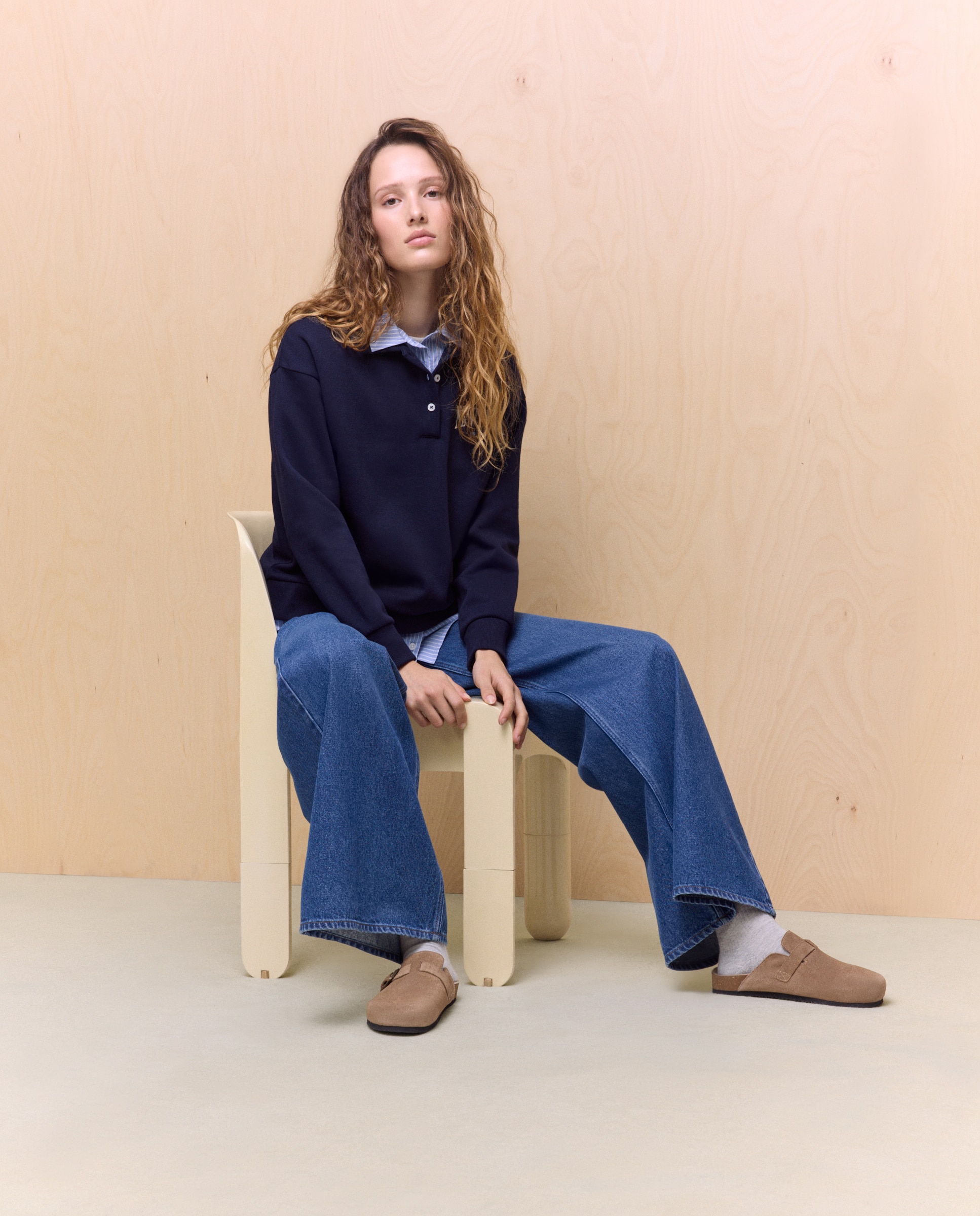 Sweatshirt Lisa de Algodão Azul-marinho-1