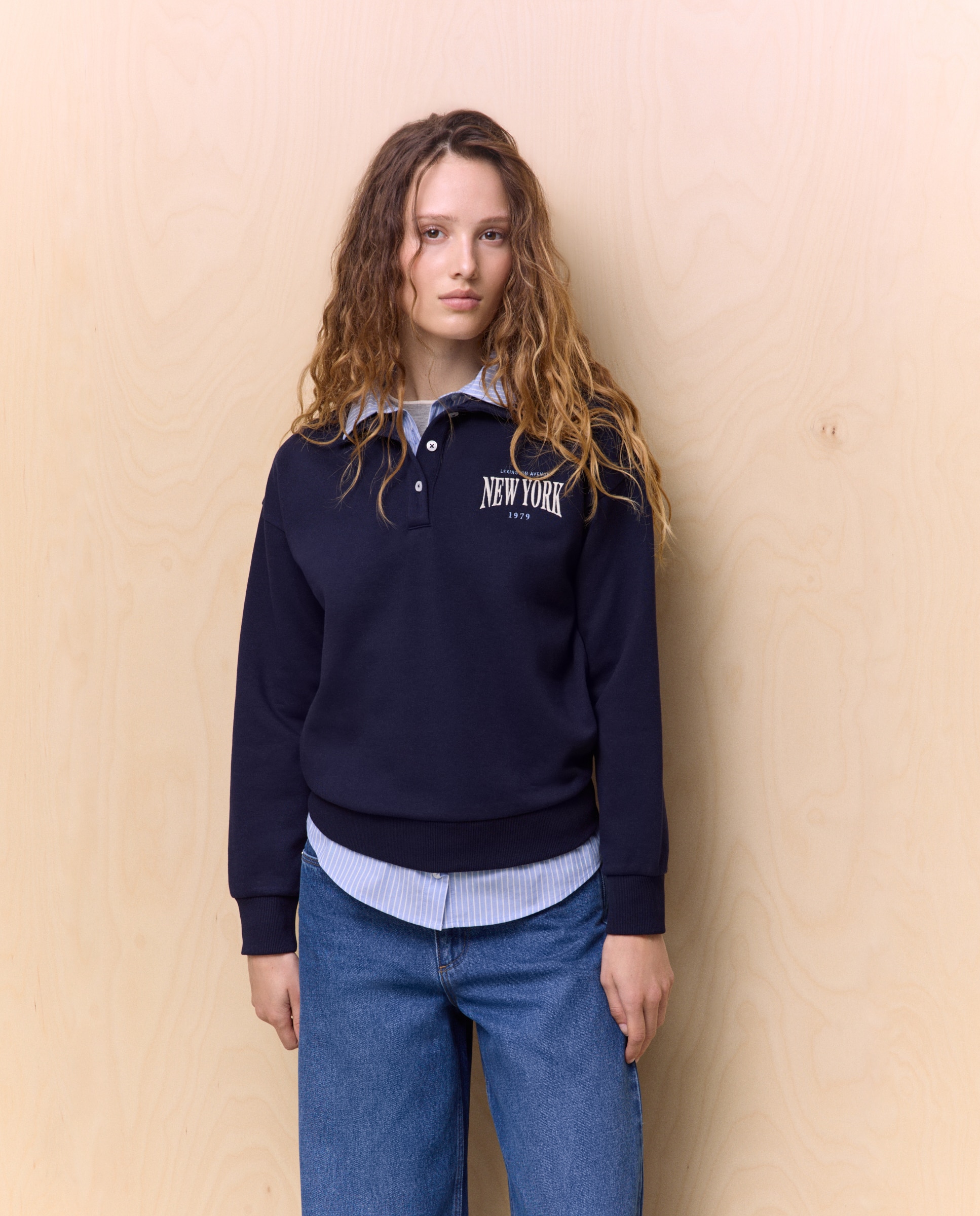 Sweatshirt Lisa de Algodão Azul-marinho-2