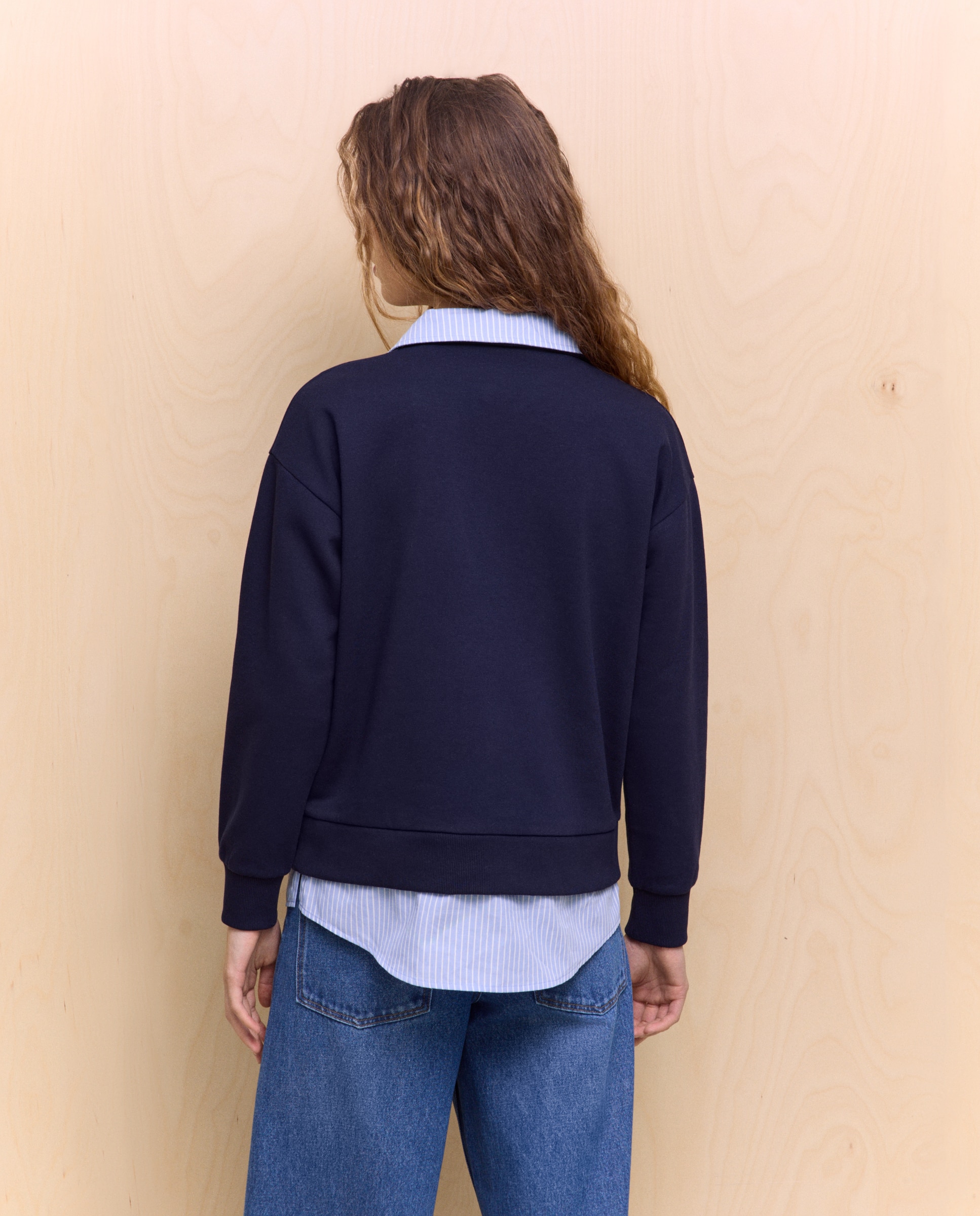 Sweatshirt Lisa de Algodão Azul-marinho-3