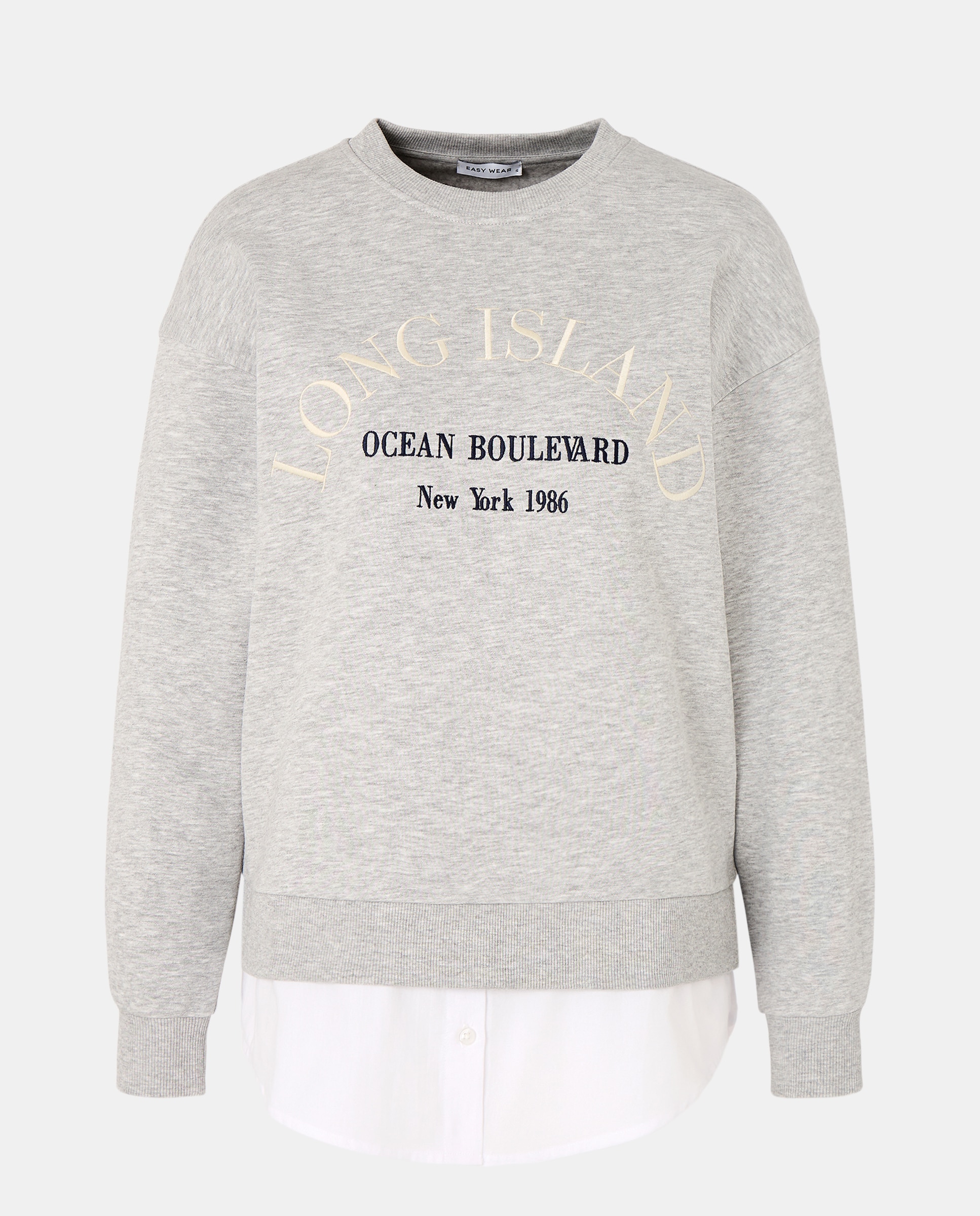 Sweatshirt Lisa de Algodão Cinzento-claro-5